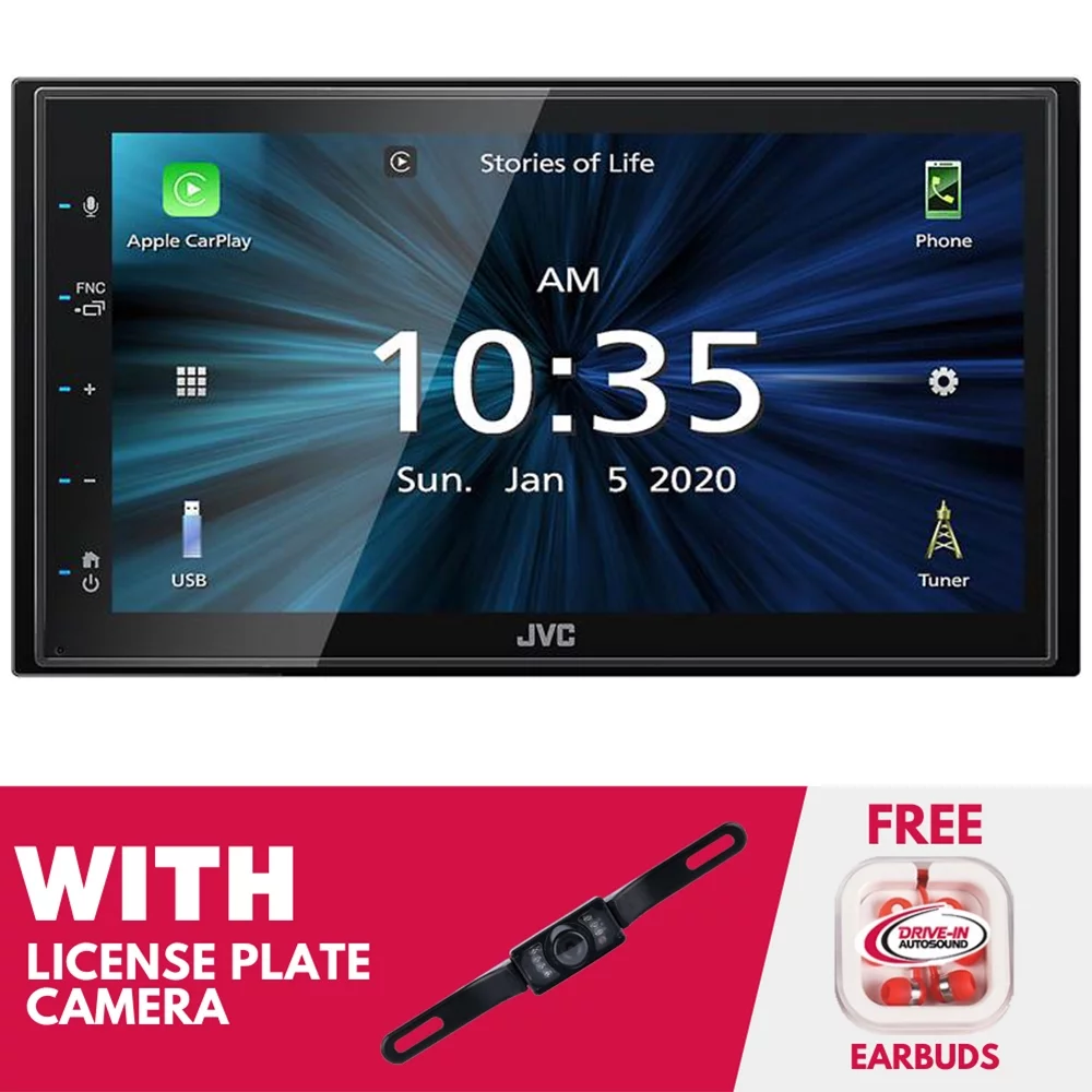 New JVC KW-M56BT 6.8 Inch Digital Multimedia Receiver with License Plate Camera