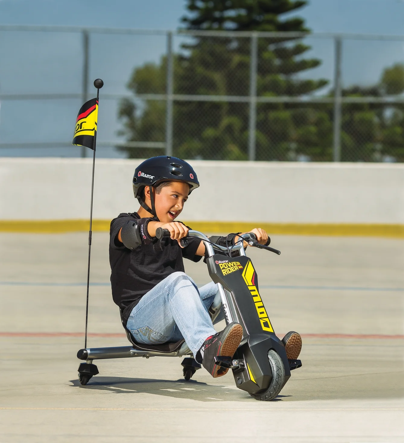 Razor Power Rider 360 Electric Tricycle – Yellow / Black, up to 9 mph, 12V Powered Ride-On for Kids Ages 8+, Unisex