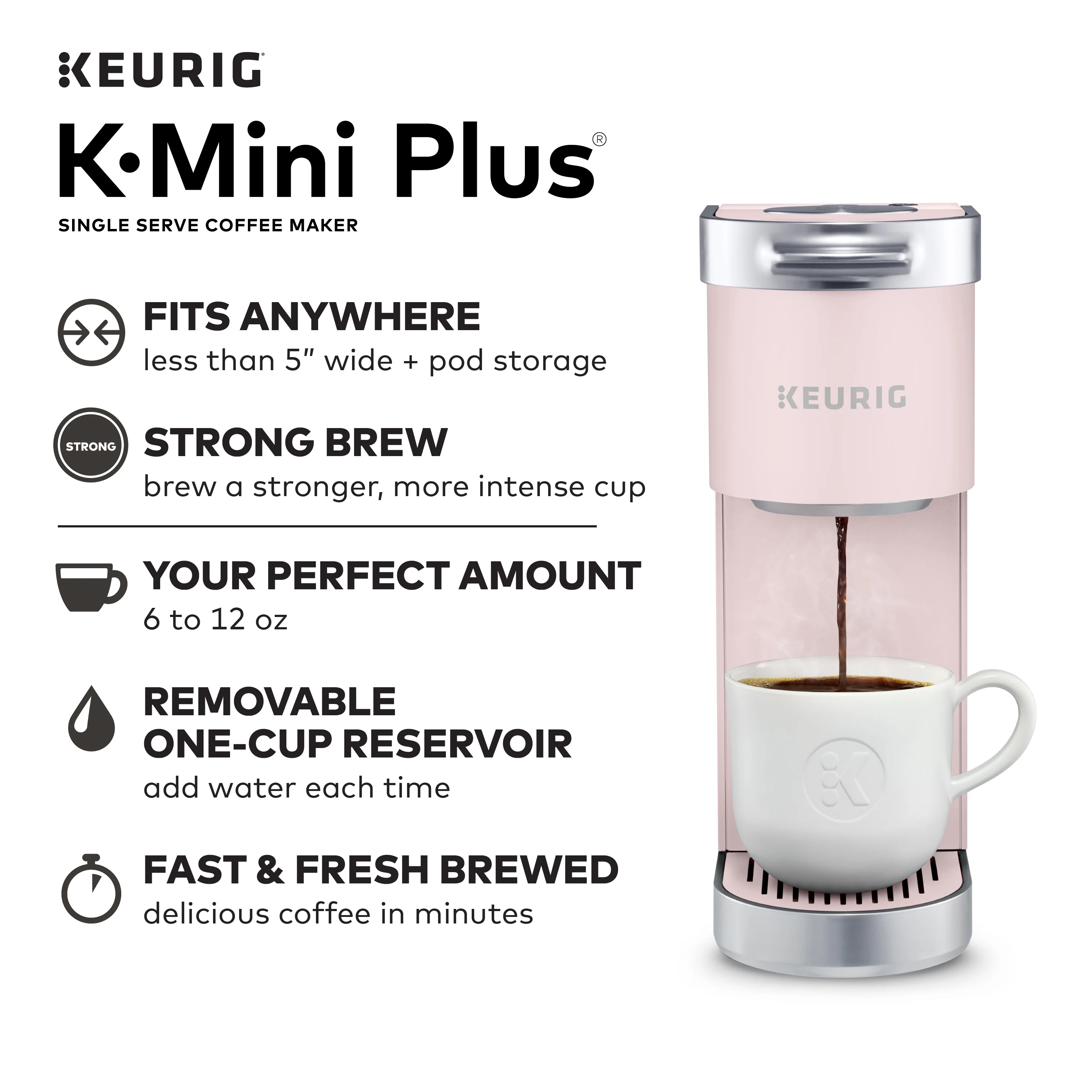 Keurig K-Mini Plus Single Serve K-Cup Pod Coffee Maker, Black