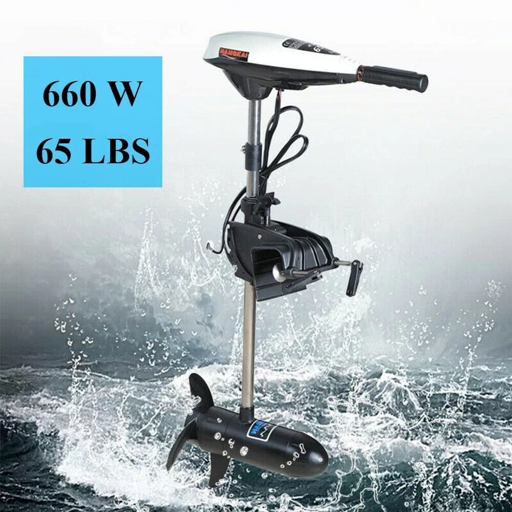 YIYIBYUS Outboard Engine Heavy Duty Electric Thrust Trolling Motor with Brush for Inflatable Fishing Boat 65lb