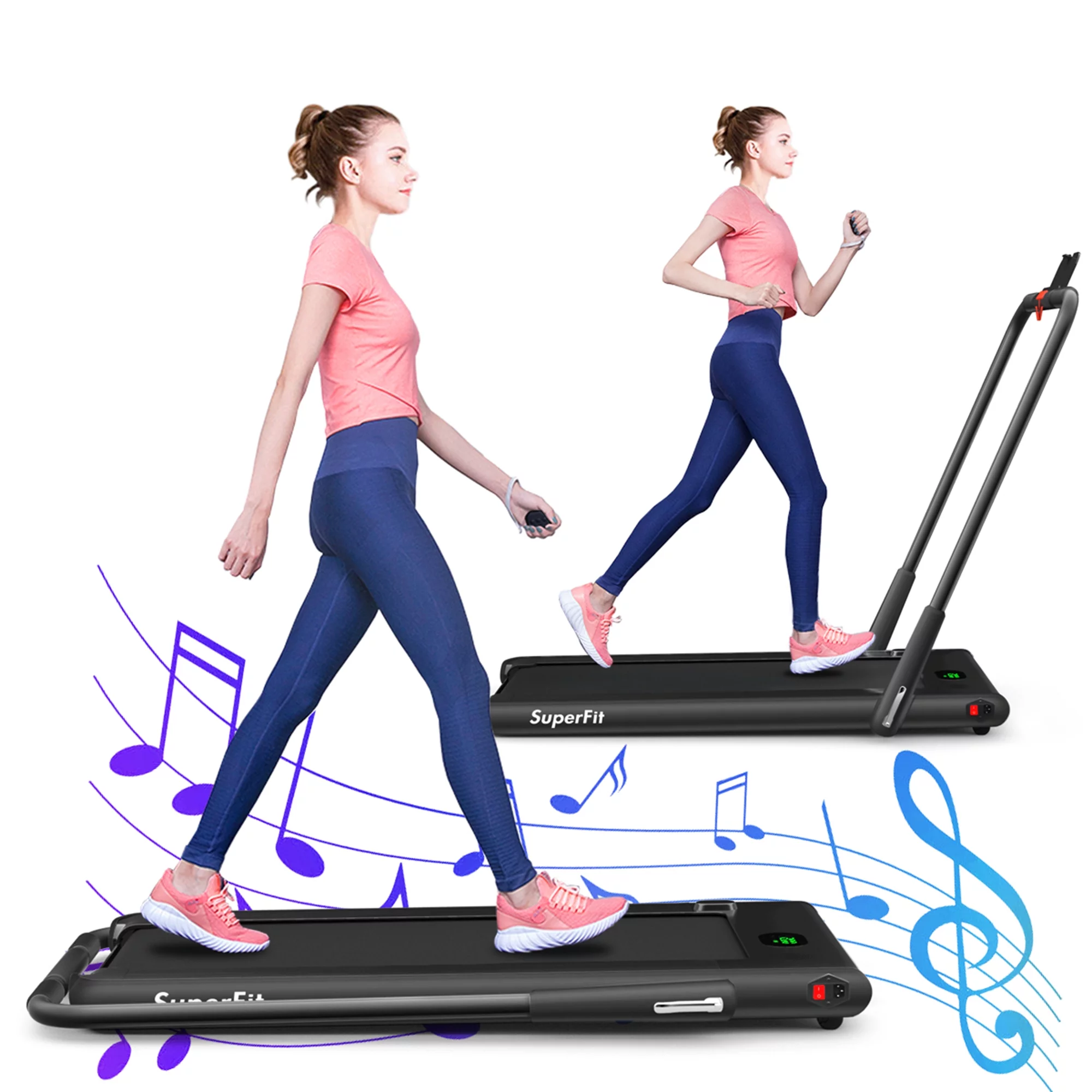 Gymax 2.25HP Under Desk Electric Pad Treadmill Running Machine Green