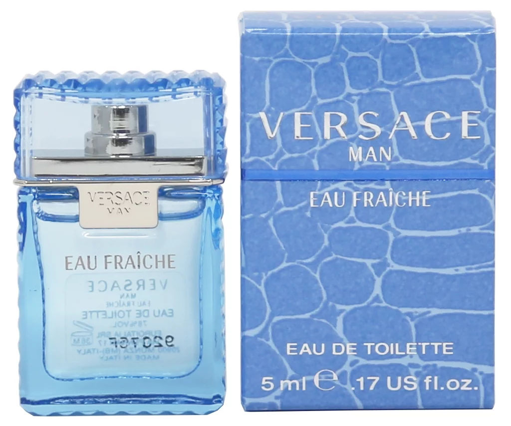 Versace Eros Men EDT, Man Eau Fraiche EDT, Pour Homme EDT – 5ml Mini Splash Bottle 3PK Kit