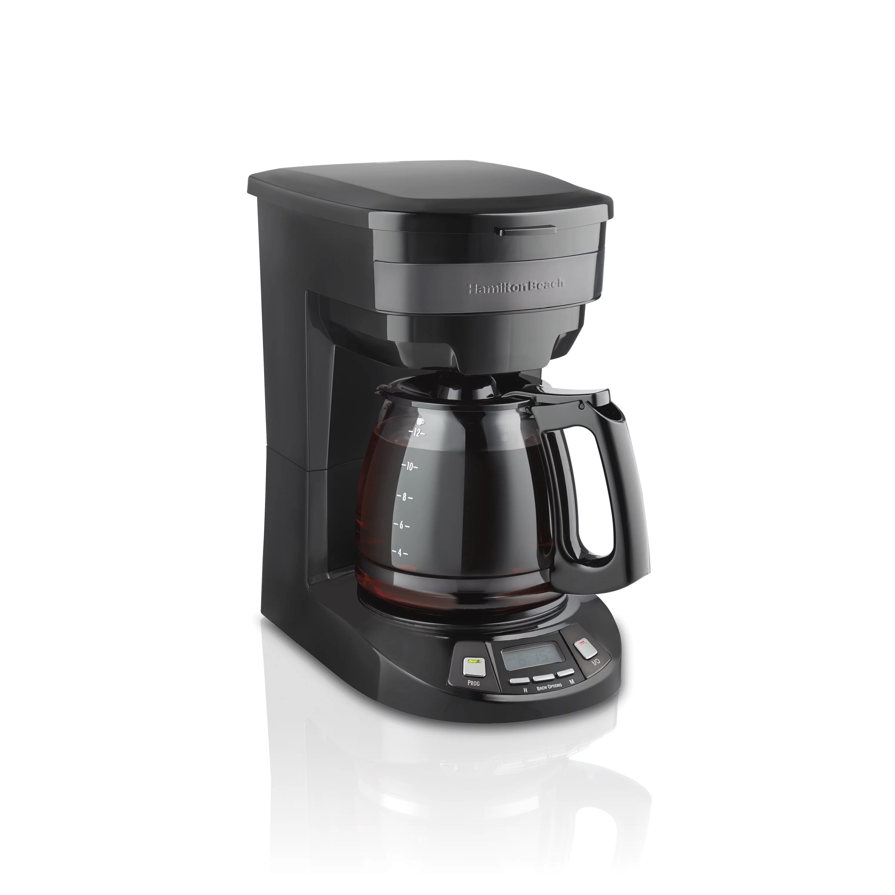 Hamilton Beach Programmable Coffee Maker, 12 Cup, Black Stainless Steel Accents, 46293