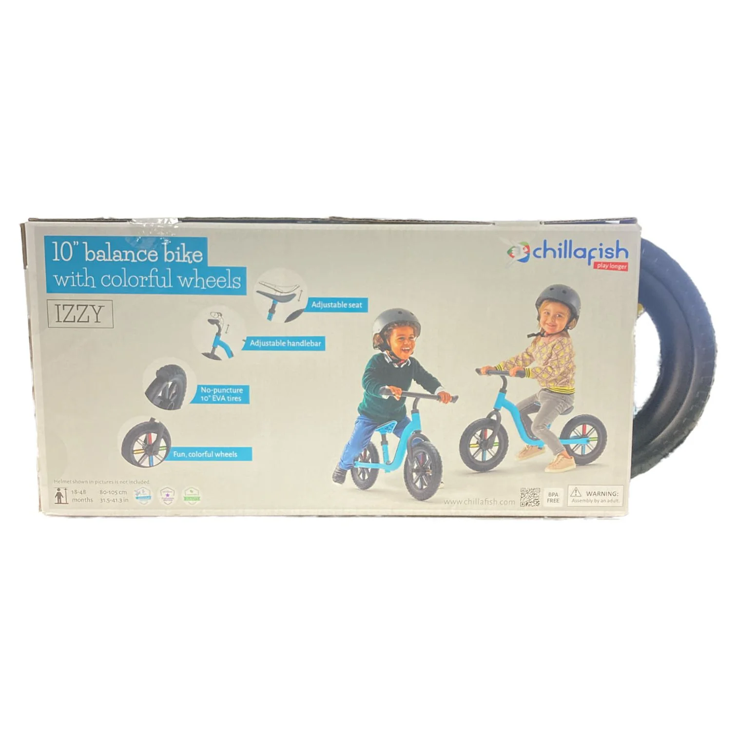 Chillafish Izzy Lightweight Toddler Balance Bike, Blue