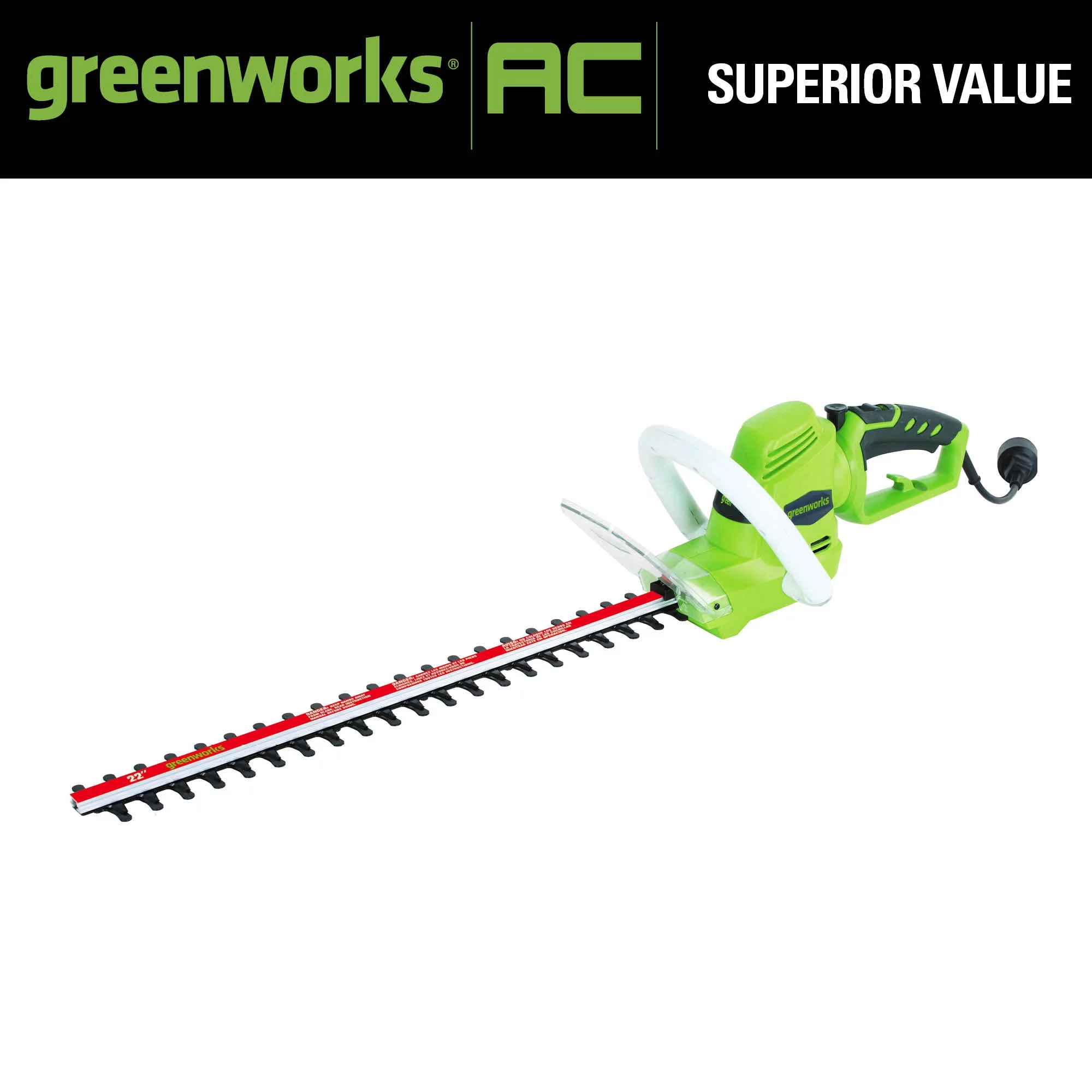 Greenworks 4 Amp 22-inch Corded Electric Hedge Trimmer, 22122