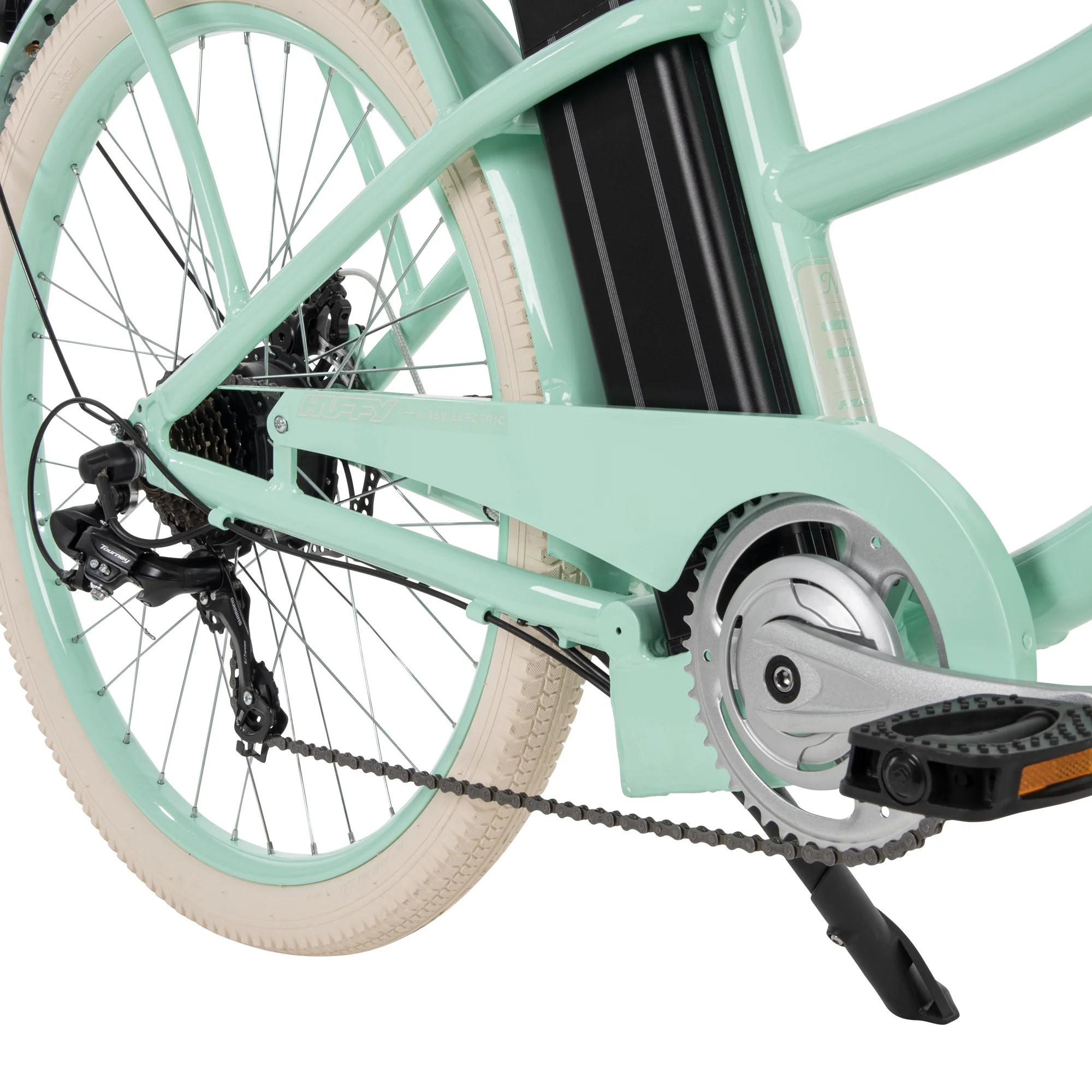 Huffy Nel Lusso 26-in 7-Spd Electric Cruiser Bike with Throttle, Ages 14+ Years,  Mint Green,  36V, 350W, UL 2849 Compliant and Certified by Accredited Labs ACT and ITS