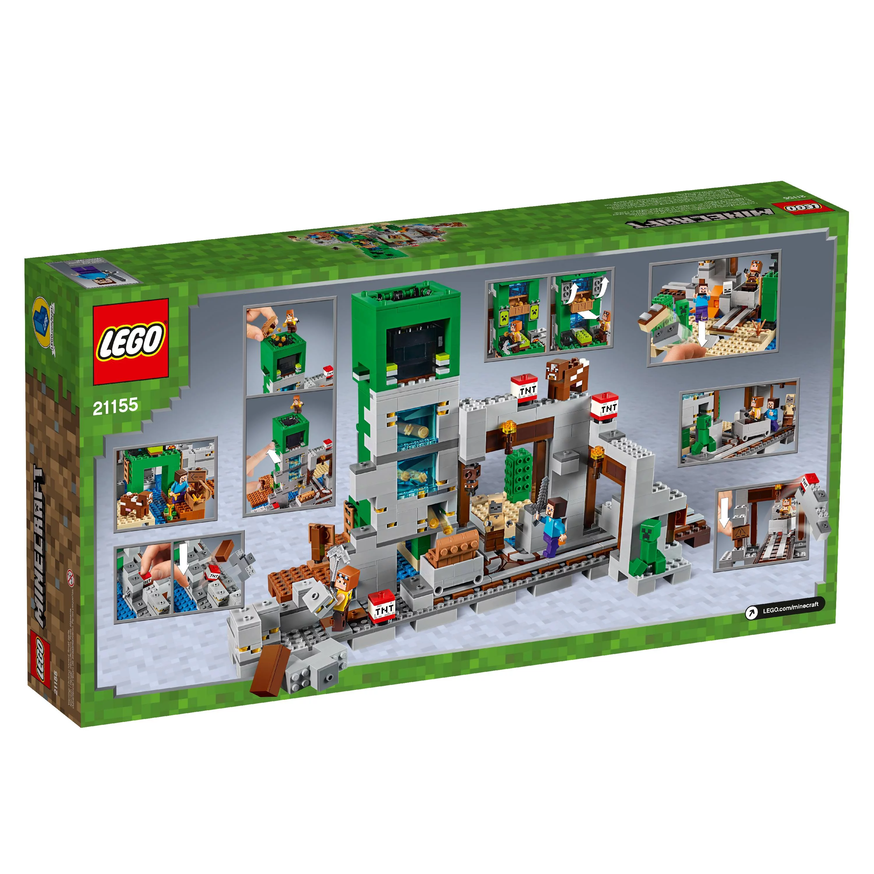 LEGO Minecraft The Creeper Mine 21155 Toy Rail Track Building Set (830 Pieces)