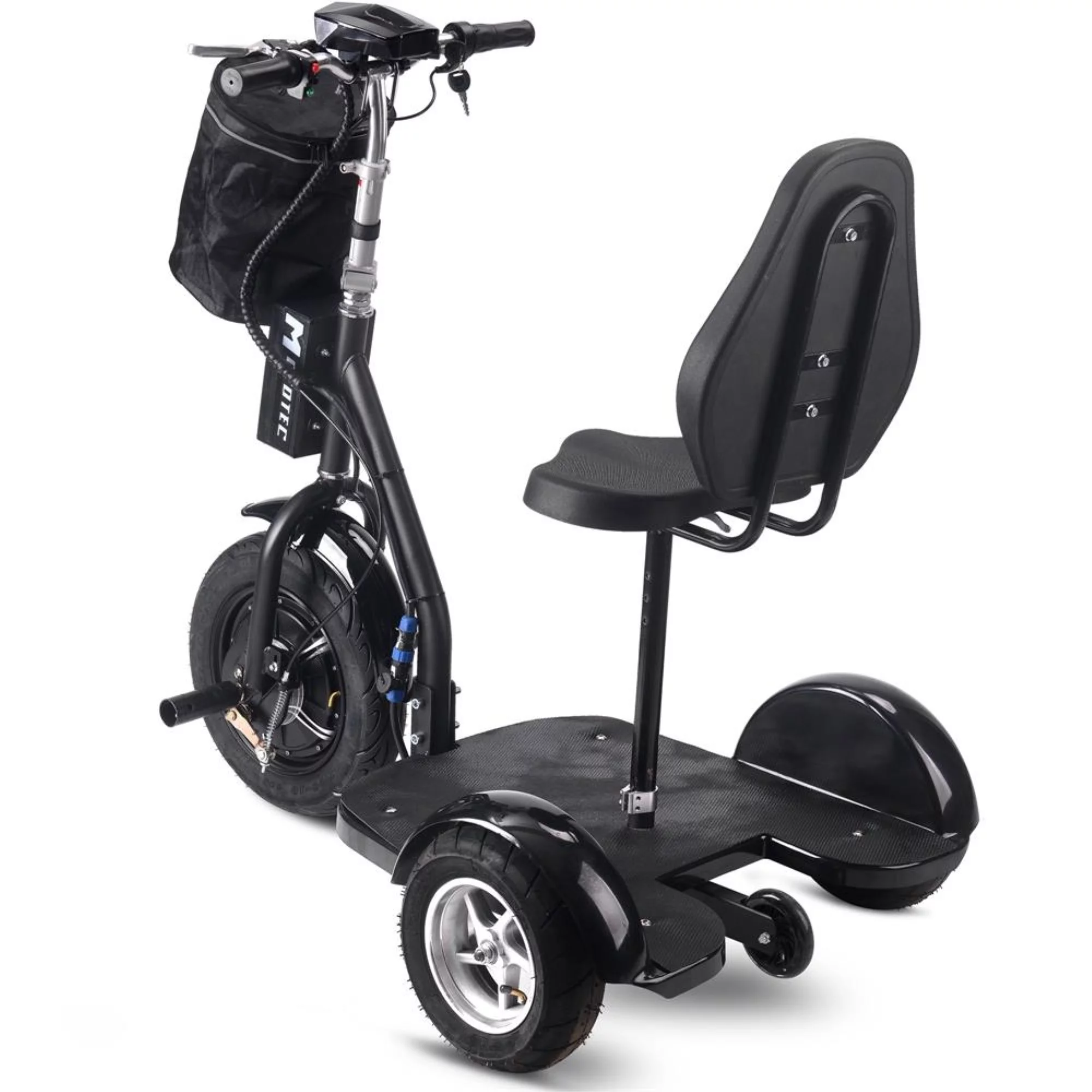 MotoTec MT-TRK-1000-Lithium-Black Electric Trike 48V 1000W Lithium Electric Scooter, Black