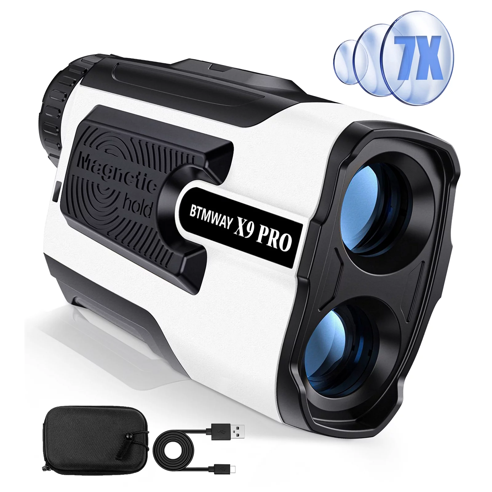 BTMWAY Laser Golf Rangefinder 900 Yards | 7X Magnification with Slope Switch, X9 PRO