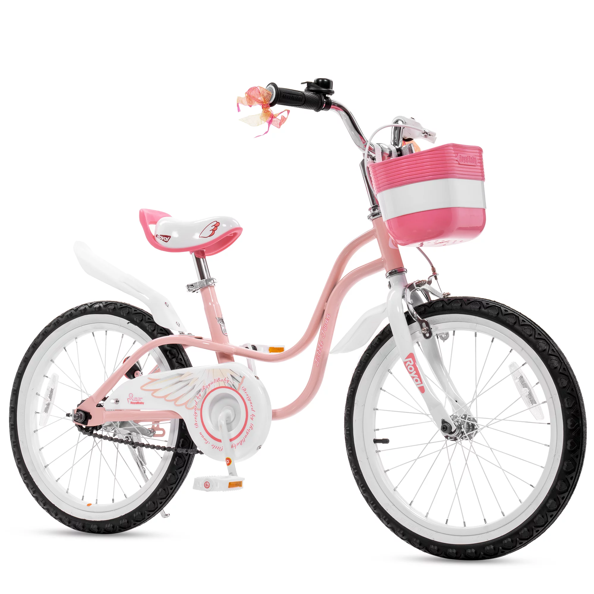 Royalbaby Little Swan Lake Blue 18 Girl’s Bicycle With Training Wheels and Basket