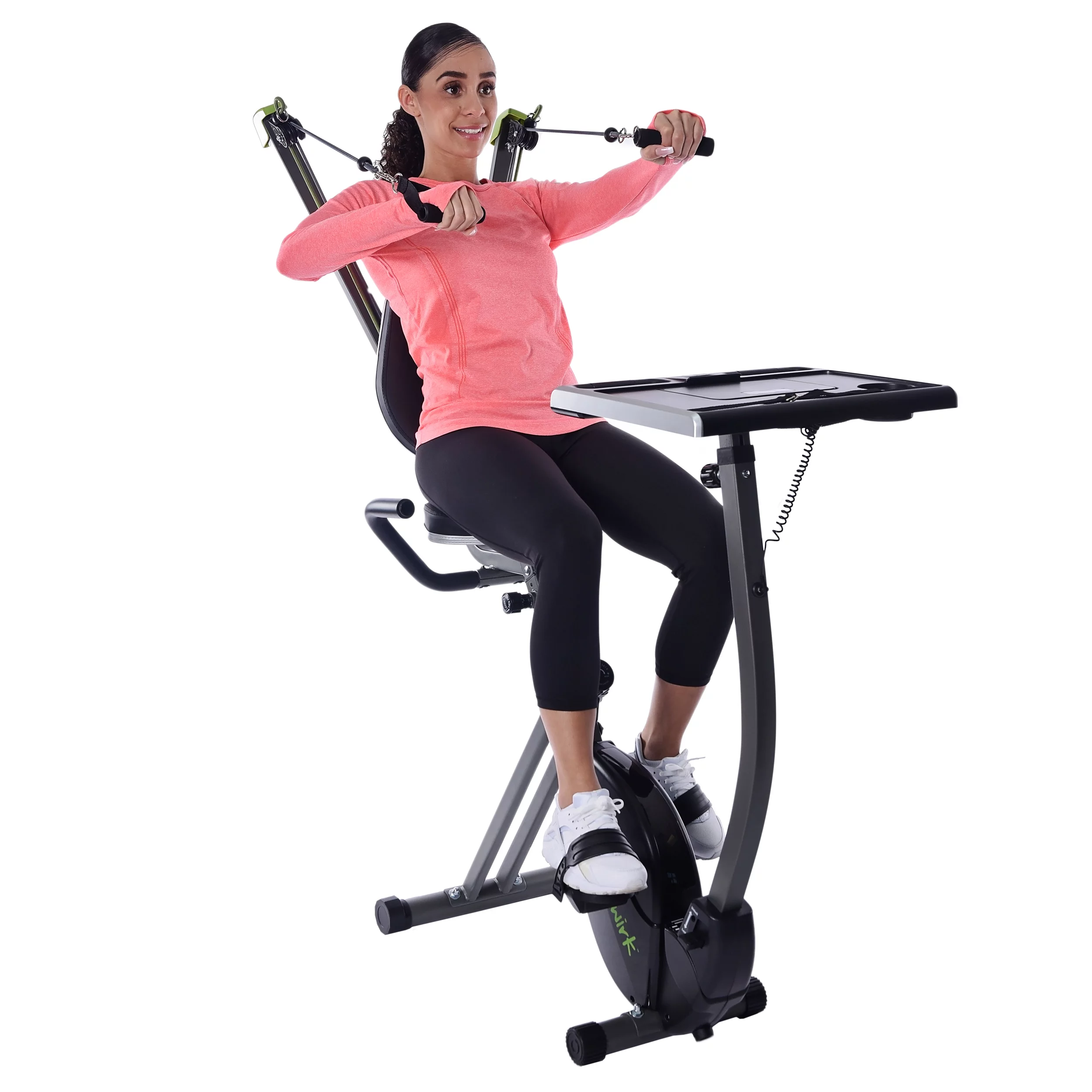 Stamina WIRK Upright Exercise Bike Workstation and Standing Desk with Strength System, 300 lb. Weight Limit