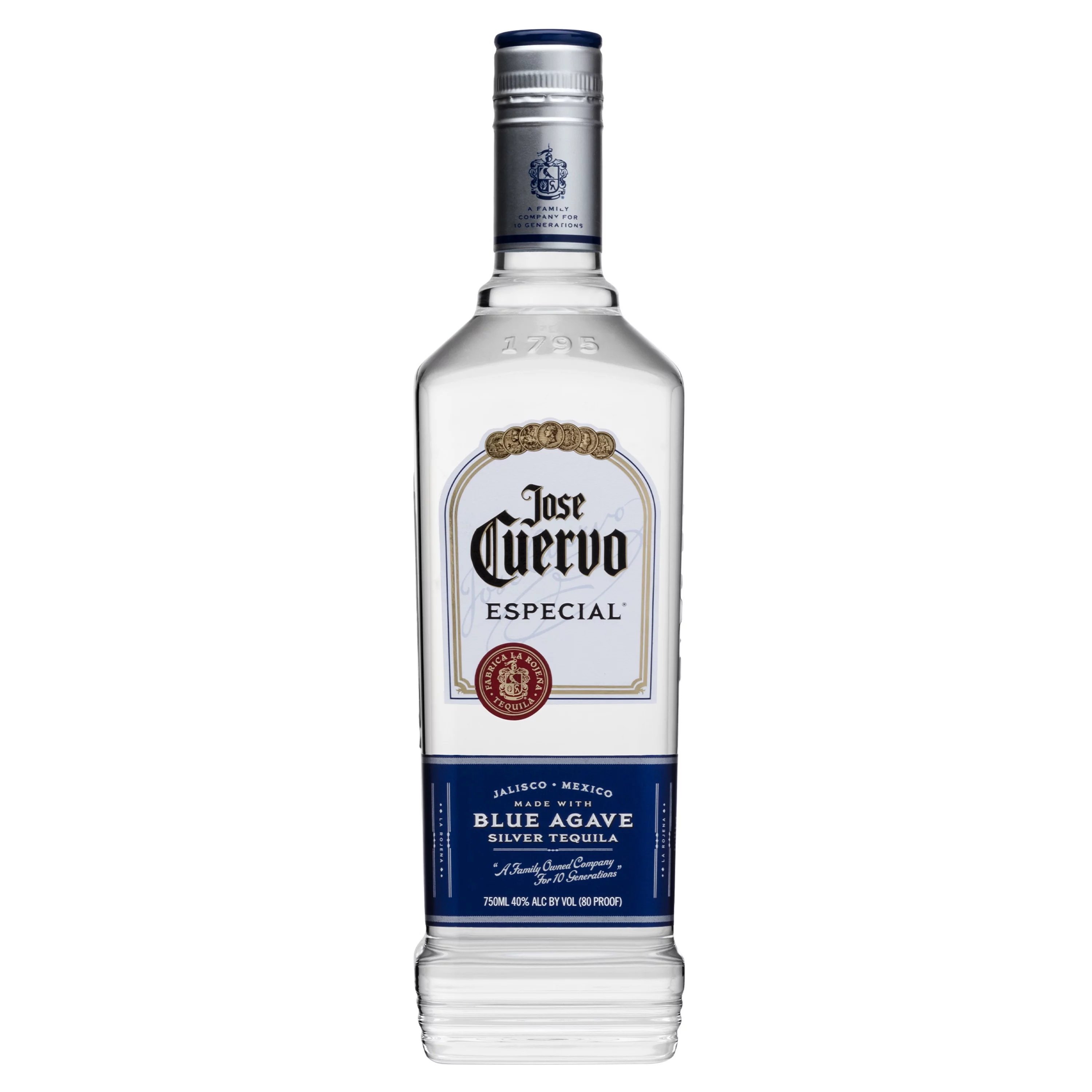 Jose Cuervo Especial Silver Tequila, 40% ABV, 750 ml Glass Bottle