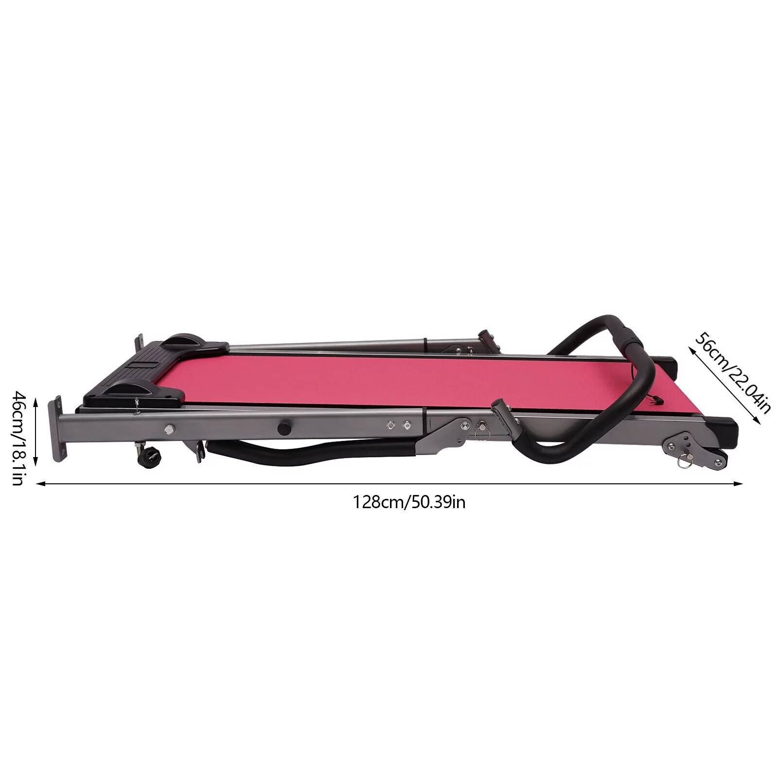 Folding Treadmill with Manual Incline Fitness Workout Machine 264.55lbs Pink