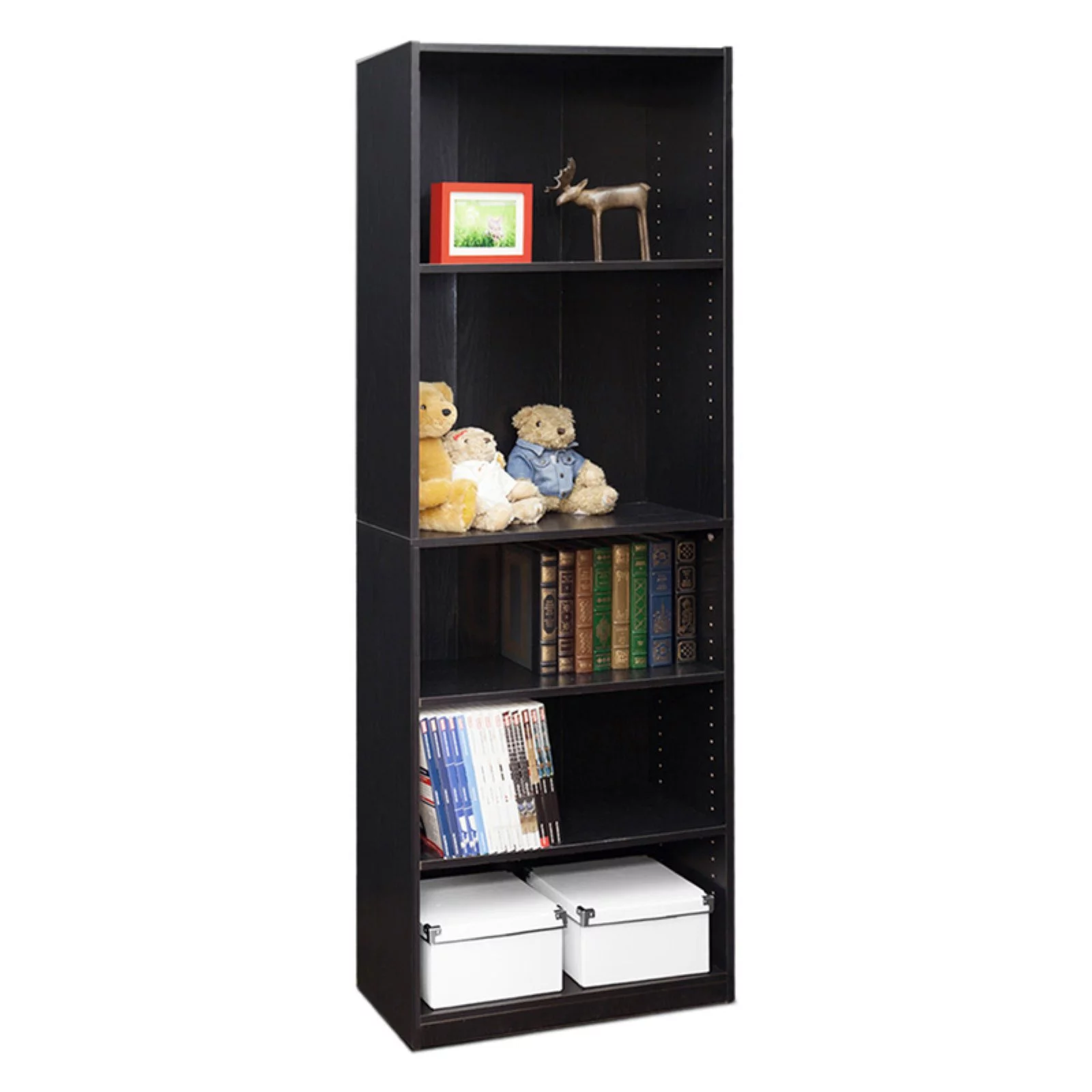 Furinno JAYA Engineered Wood Simple Home 5-Shelf Bookcase in White