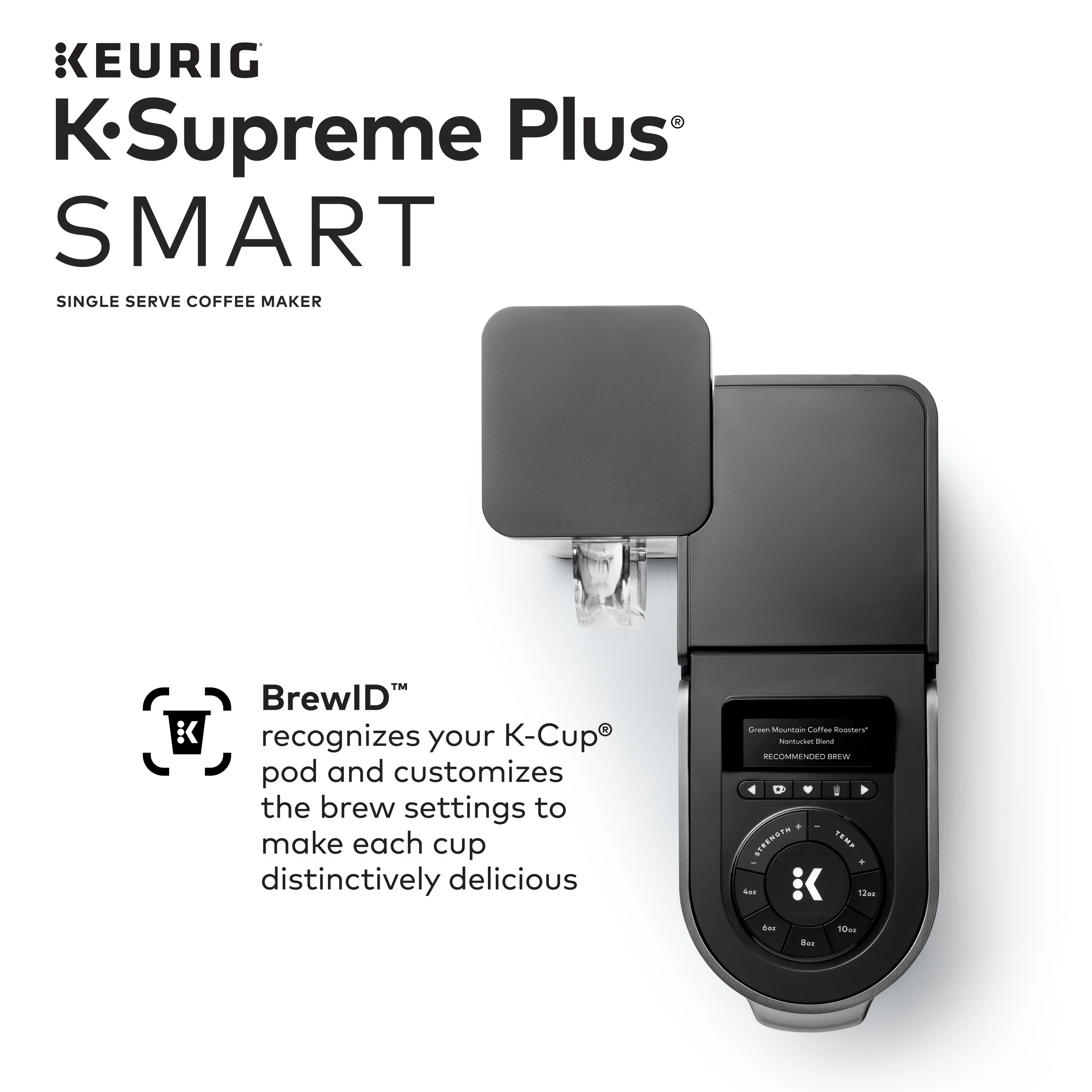 Keurig K-Supreme Plus Smart Single Serve K-Cup Pod Coffee Maker, Black