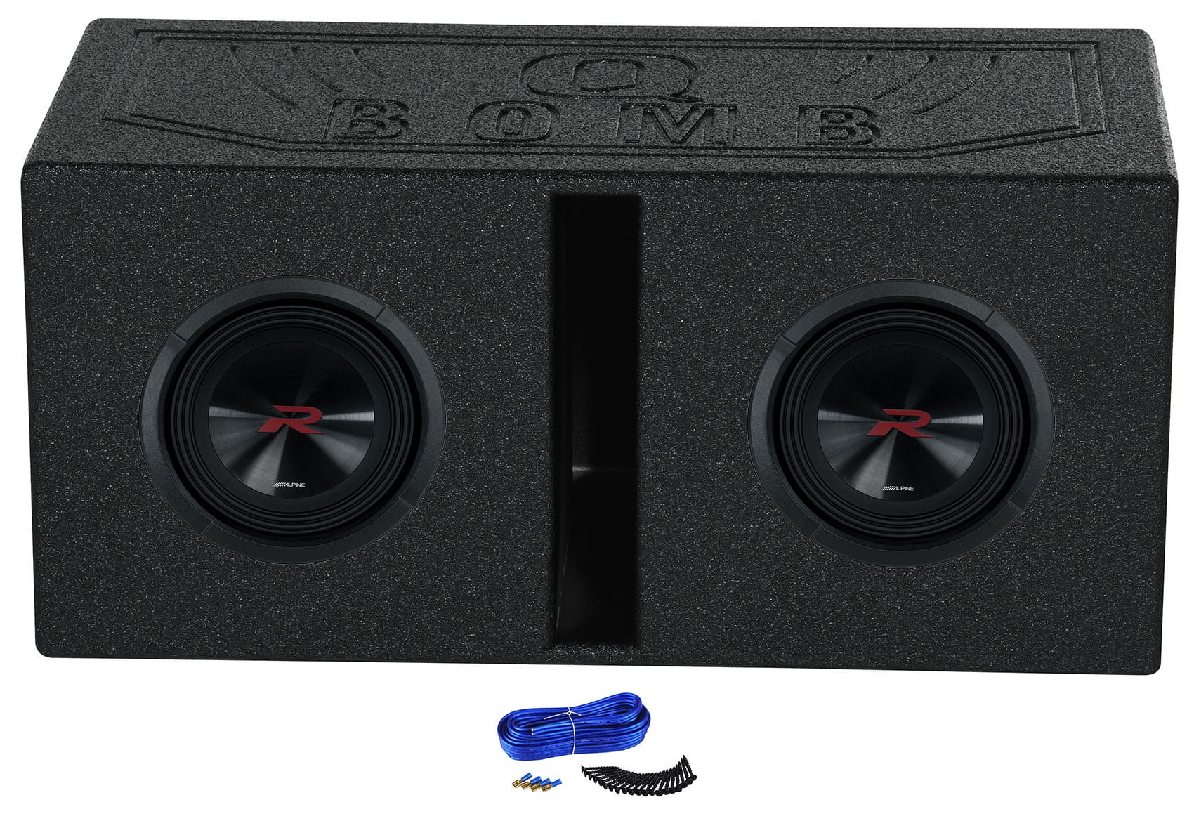 (2) Alpine R2-W8D2 8?? 350W RMS Car Audio Subwoofers+Vented Sub Box Enclosure