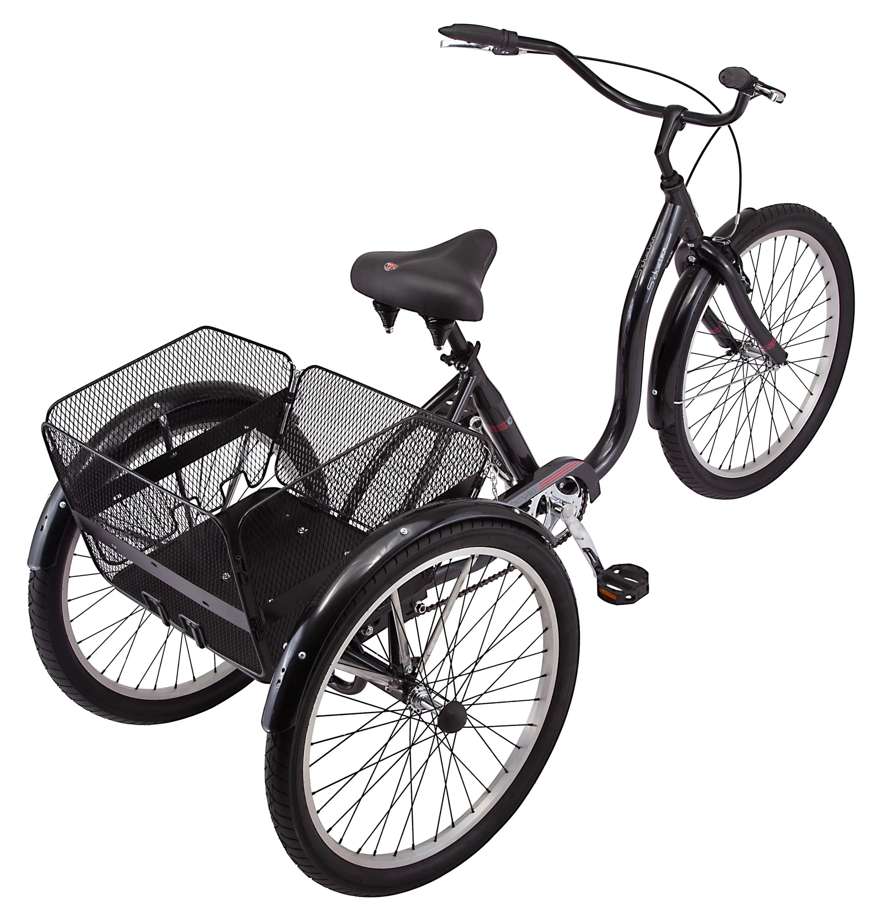 Schwinn Mackinaw Men’s/Women’s 26″ Adult Tricycle with Basket, Single Speed, Blue