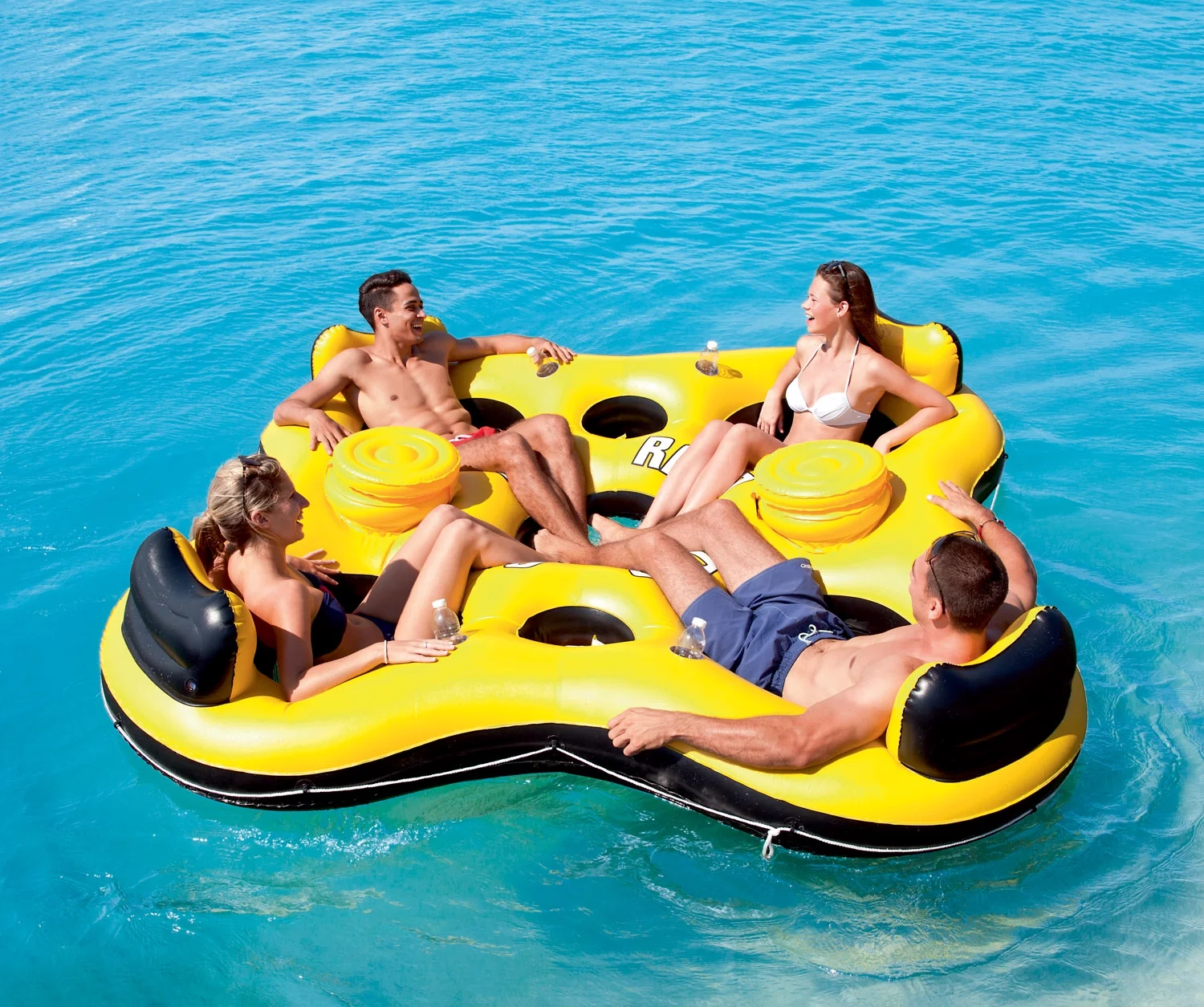 Bestway 101-Inch Rapid Rider 4-Person Floating Island Raft w/ Coolers | 43115E