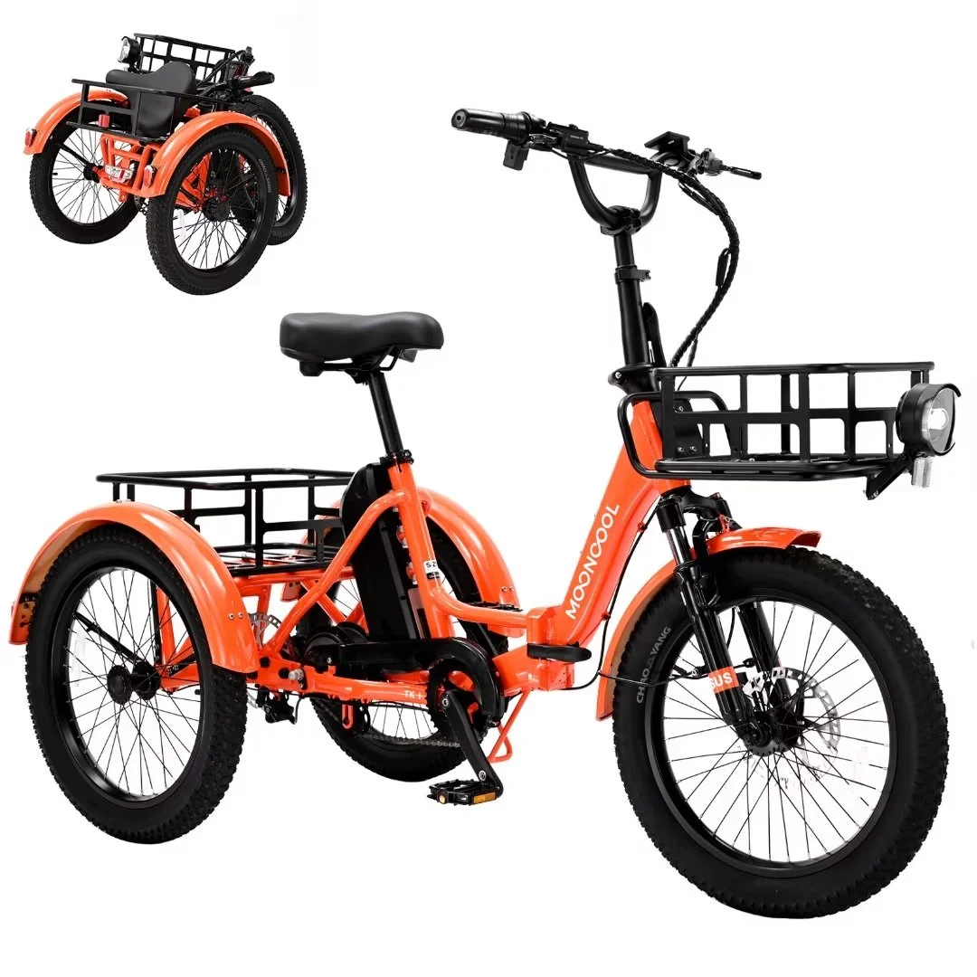 NAIZEA Electric Tricycle, 350W 36V Electric Trike Motorized Three Wheel Electric Bicycle, 7 Speeds 3 Wheels Adult Electric Tricycle with Basket