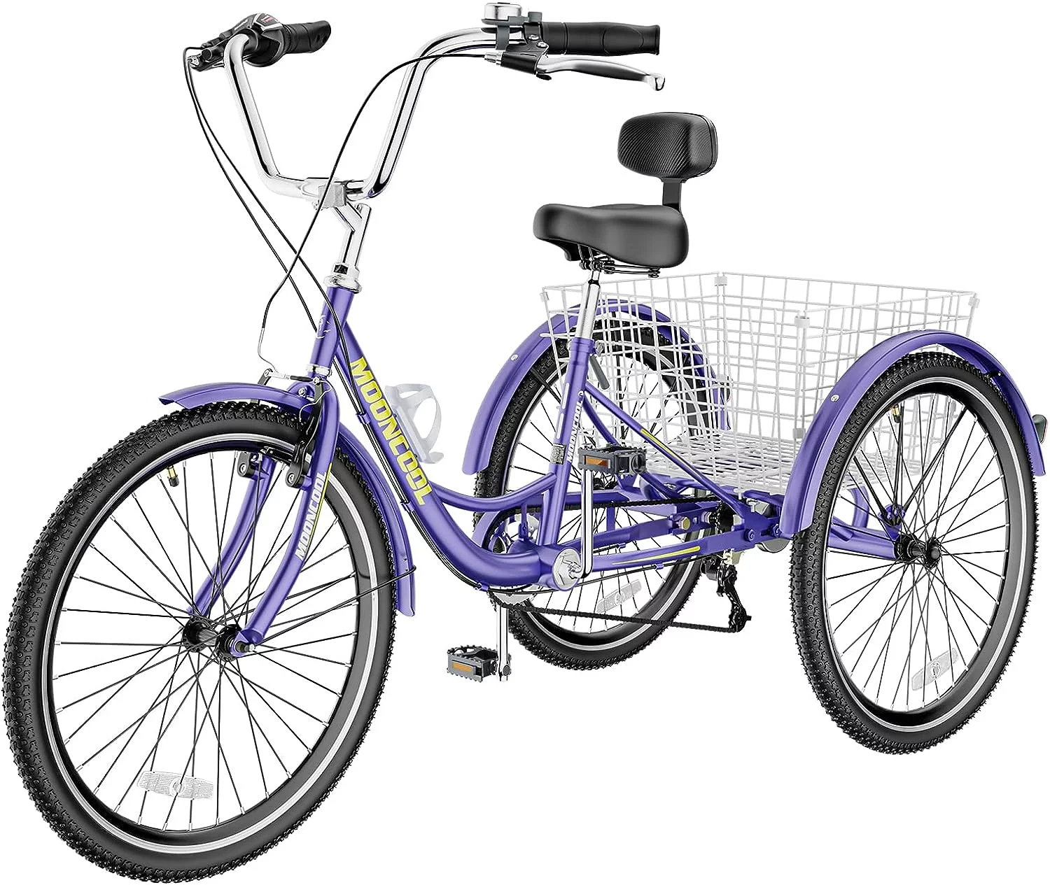 ABORON Adult Tricycles 7 Speed, Adult Trikes 24 inch 3 Wheel Bikes, Three-Wheeled Bicycles Cruise Trike with Shopping Basket for Seniors, Women, Men