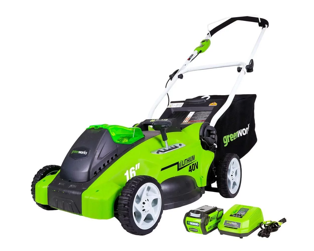 Greenworks 40V 16″ Battery Powered Push Lawn Mower with 4.0 Ah Battery 25322