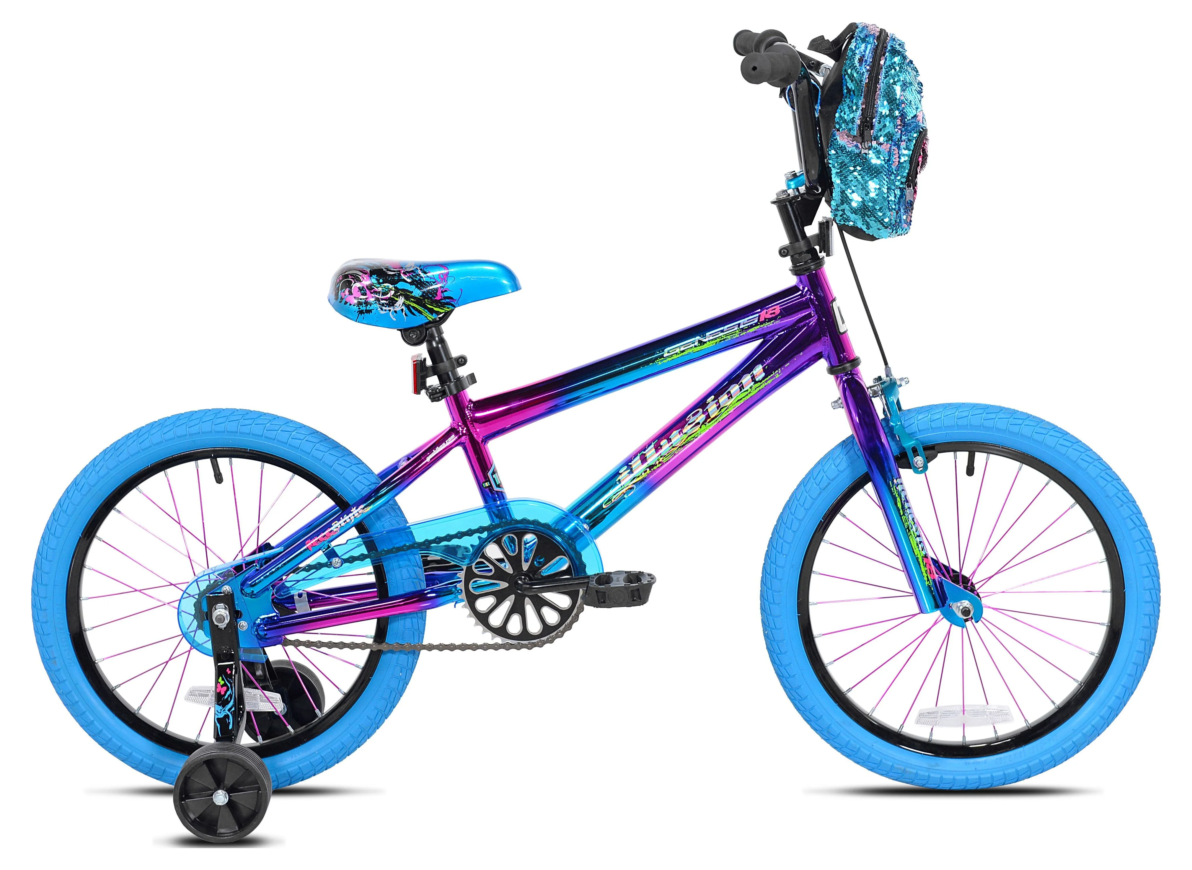 Genesis 18″ Illusion Girl’s Child Bike, Blue/Purple