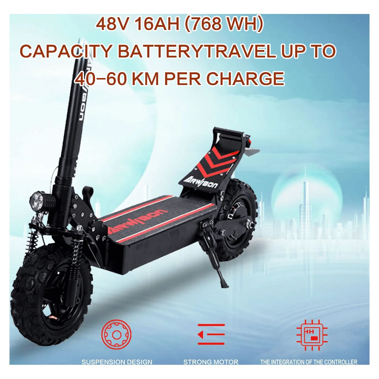 Electric Kick Scooter for Adults – 2500W Motor, Up to 30 MPH & 20-30 Miles, 48V/16AH