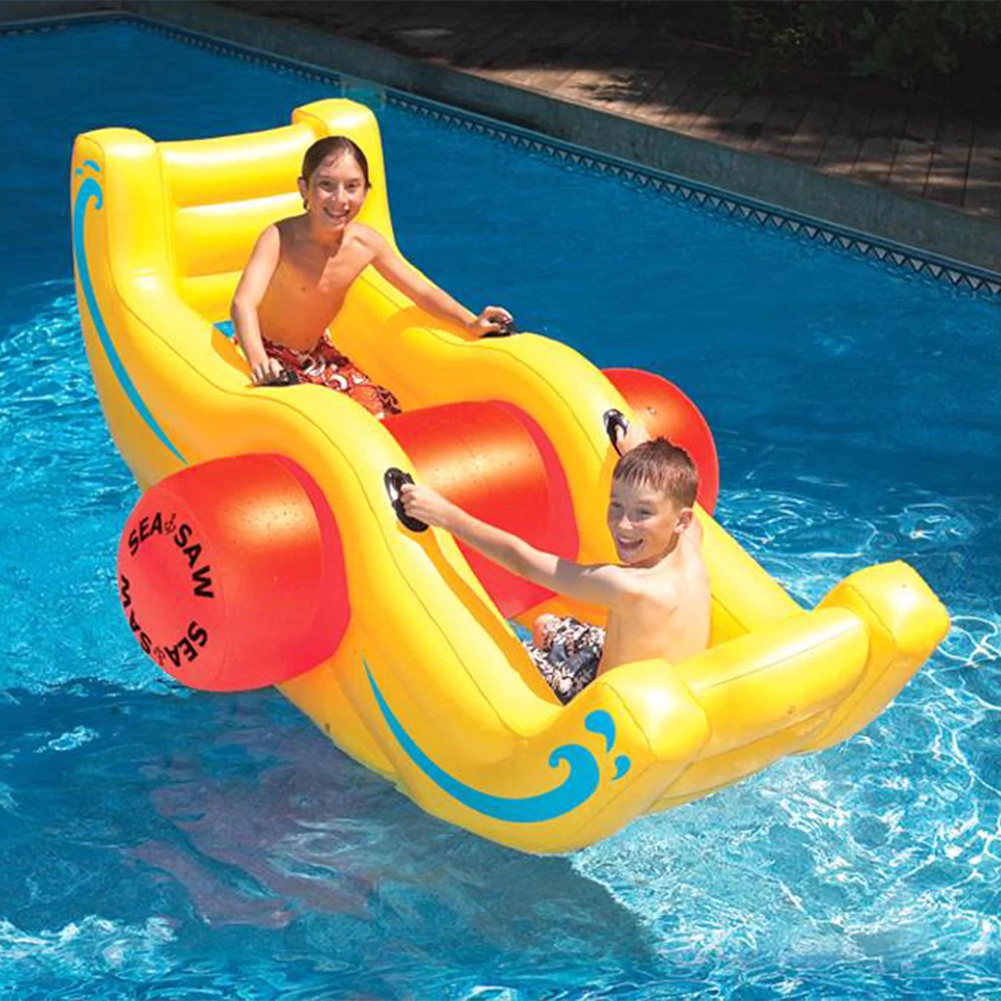 Swimline Vinyl Inflatable Sea-Saw Rocker Pool Float, Yellow