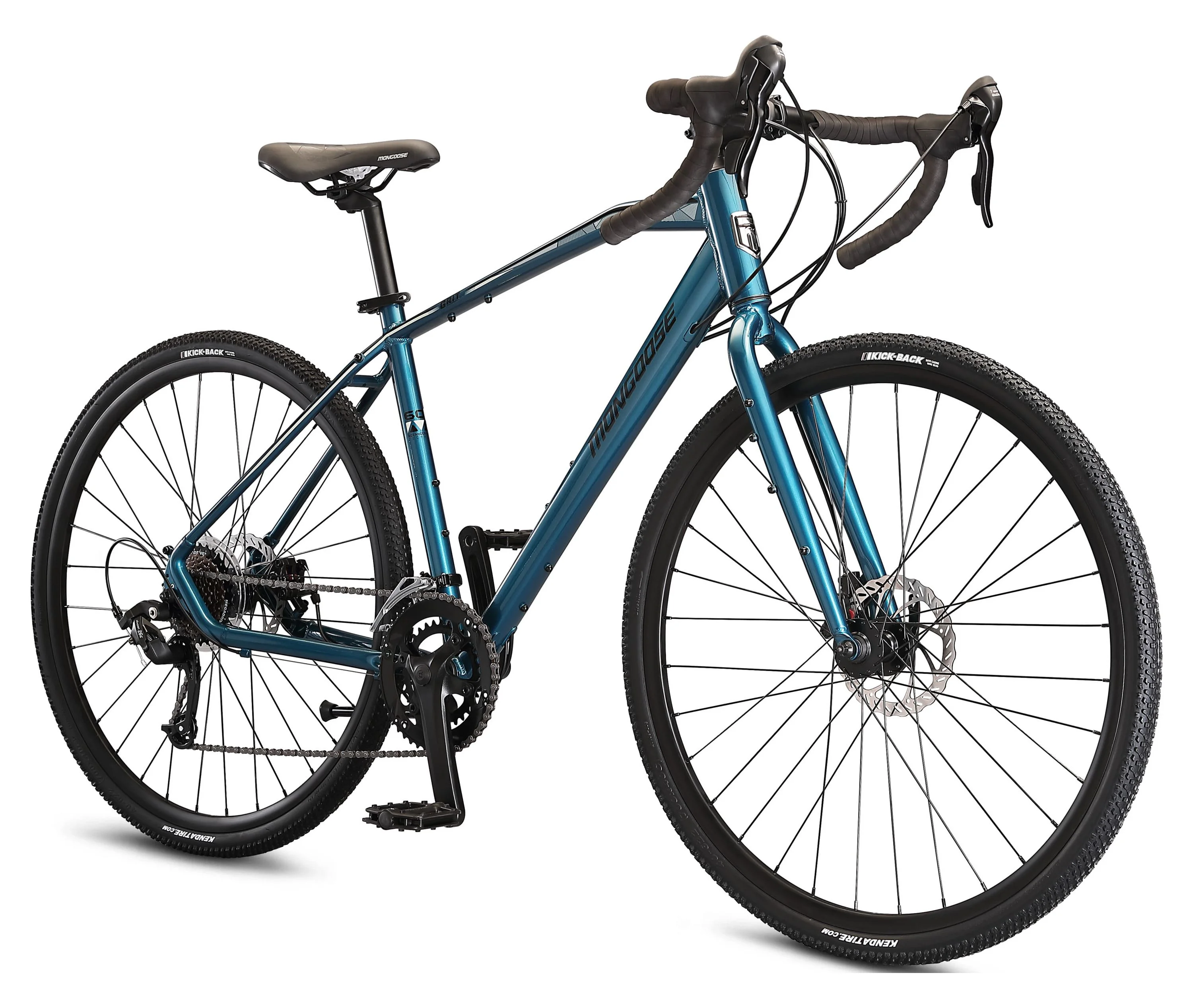 Mongoose Grit Adventure Road Bike, 14 speeds, 700c wheels, blue