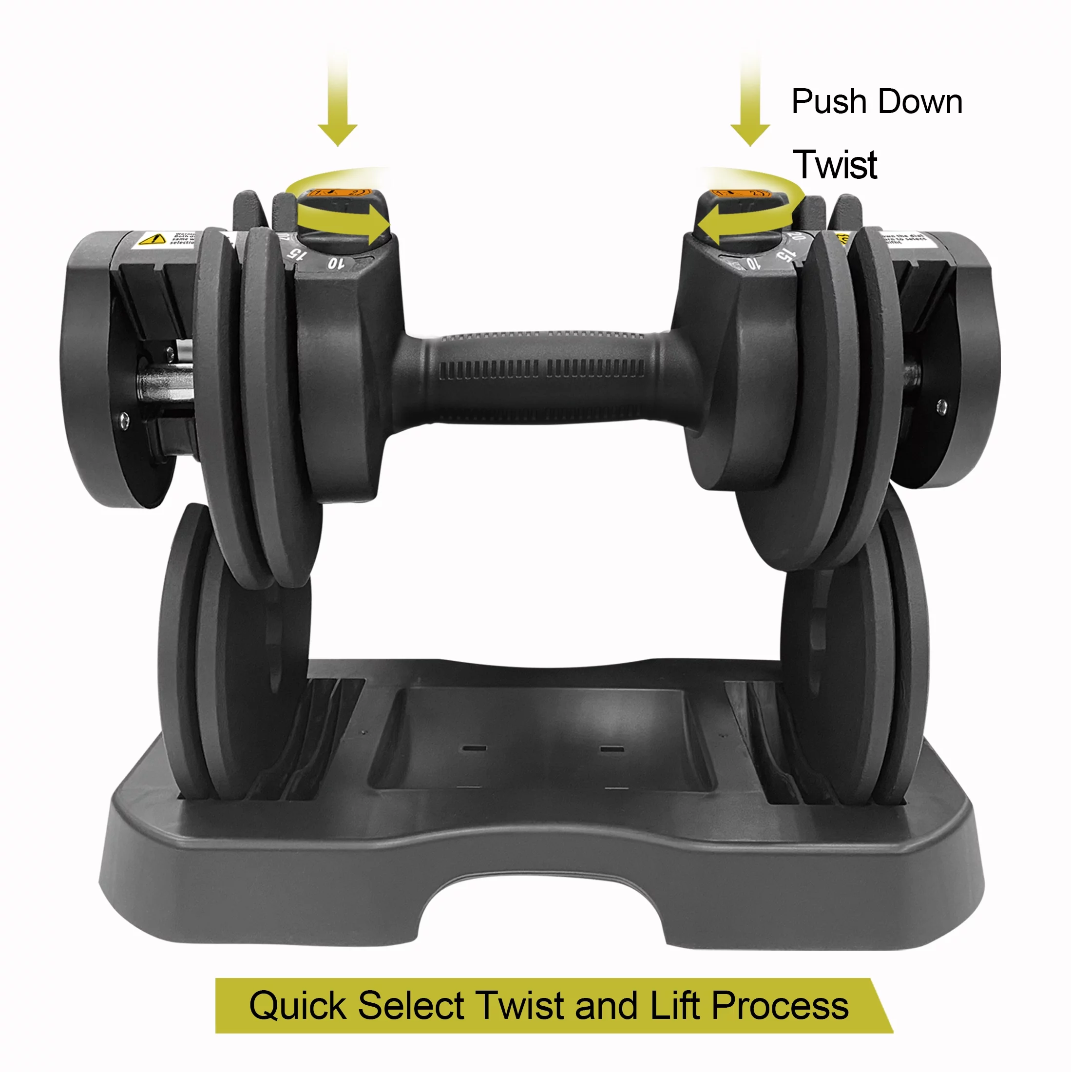 PRCTZ, 10-30lb Quick Select Adjustable Dumbbell Pair with Dumbbell Stand Combo