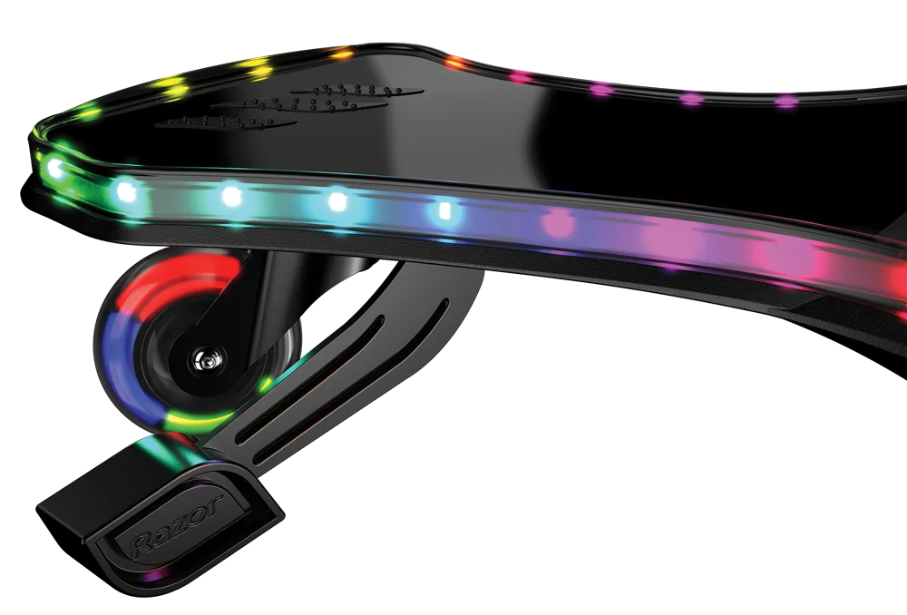 Razor PowerWing Lightshow Caster Scooter ?C Multi-color LED Lights with 5 Animated Light Modes, Inclined Casters for Drifting and Spinning