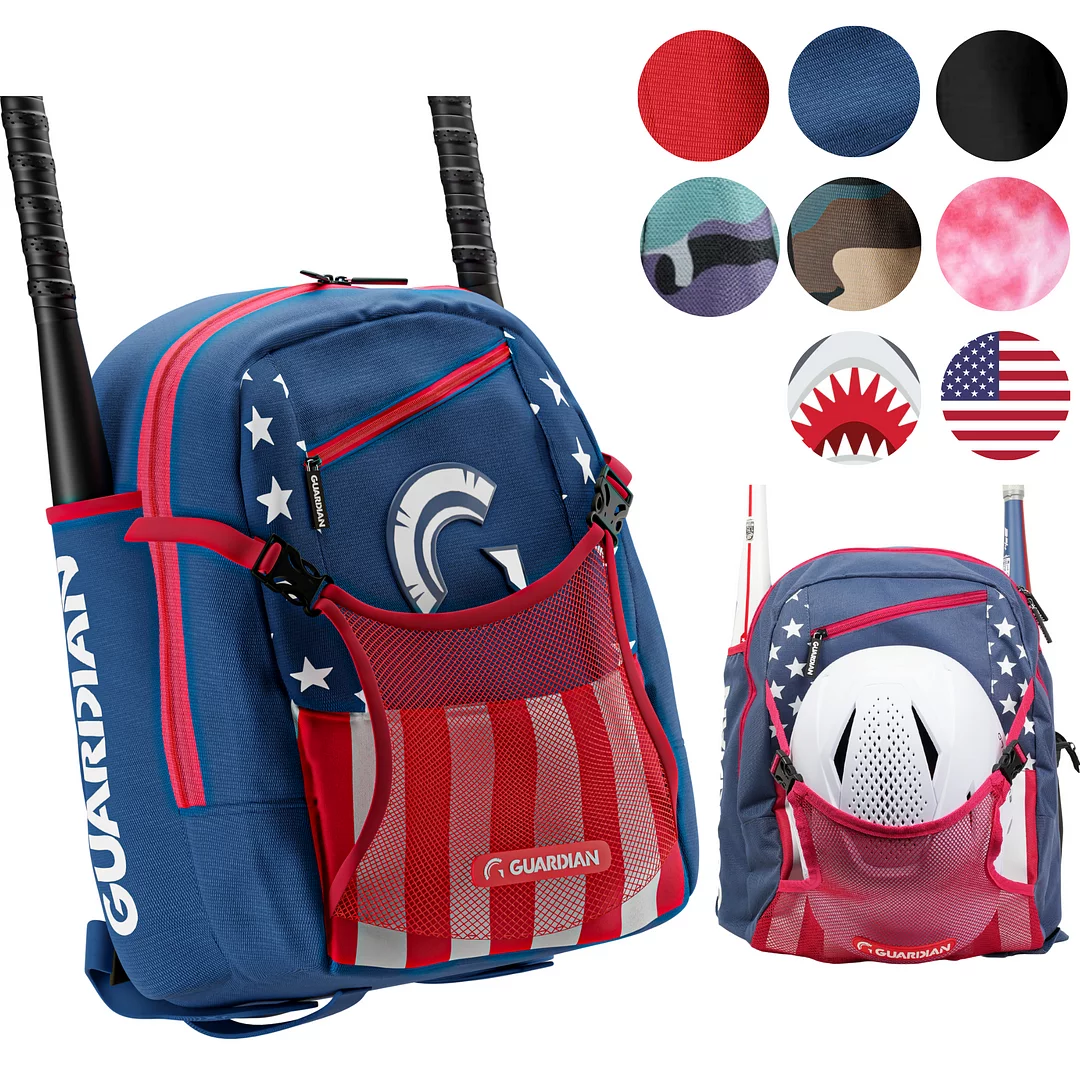 Guardian Rookie Baseball Bag For Youth – Kids Bat Pack ?C For Boys or Girls ?C Holds Two Bats ?C Hook For Fence + Helmet Holder