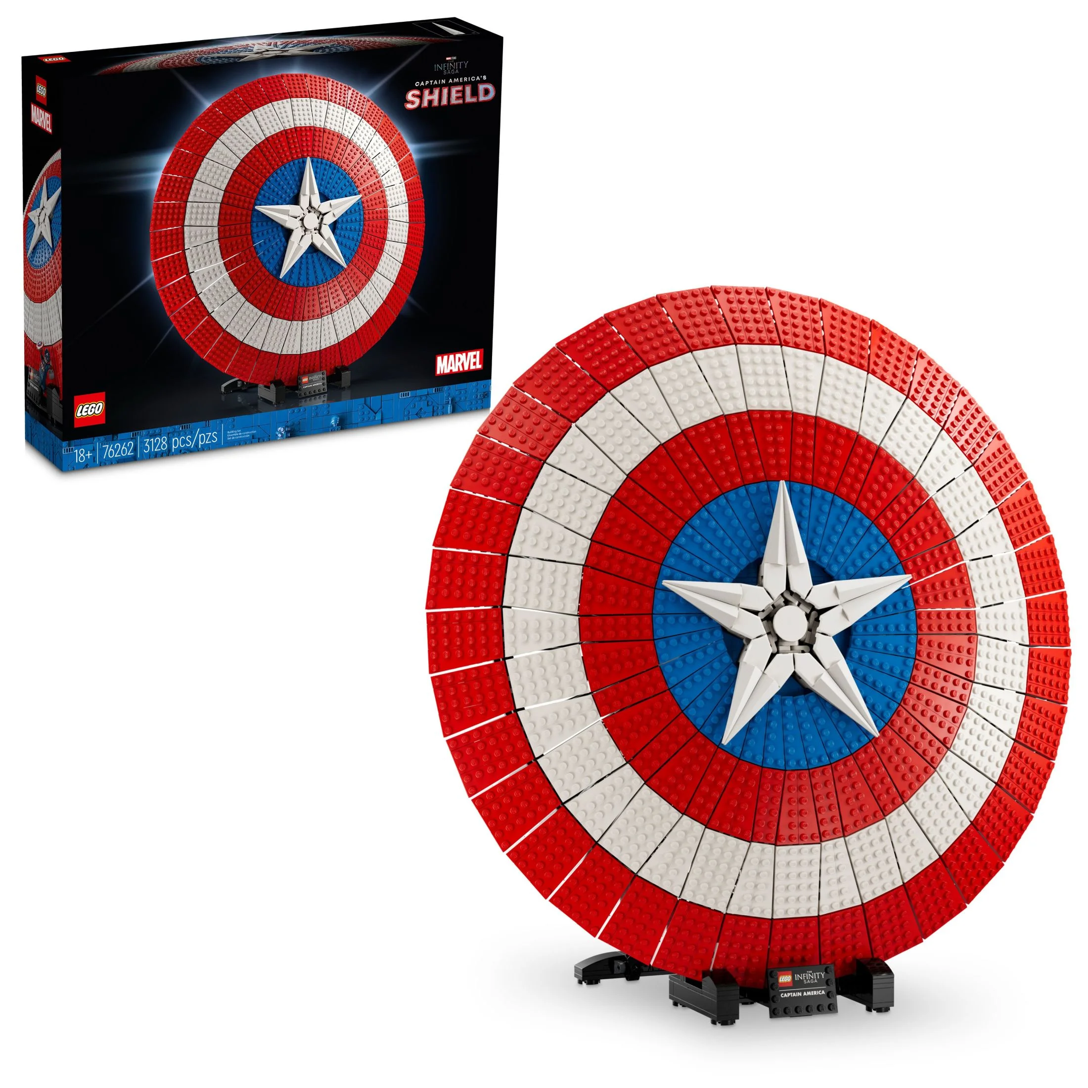 LEGO Marvel Captain America’s Shield 76262 Model Kit for Adults, Collectible Replica of Captain America’s Iconic Shield, this Disney Marvel Building Set for Adults Makes a Great Holiday Gift