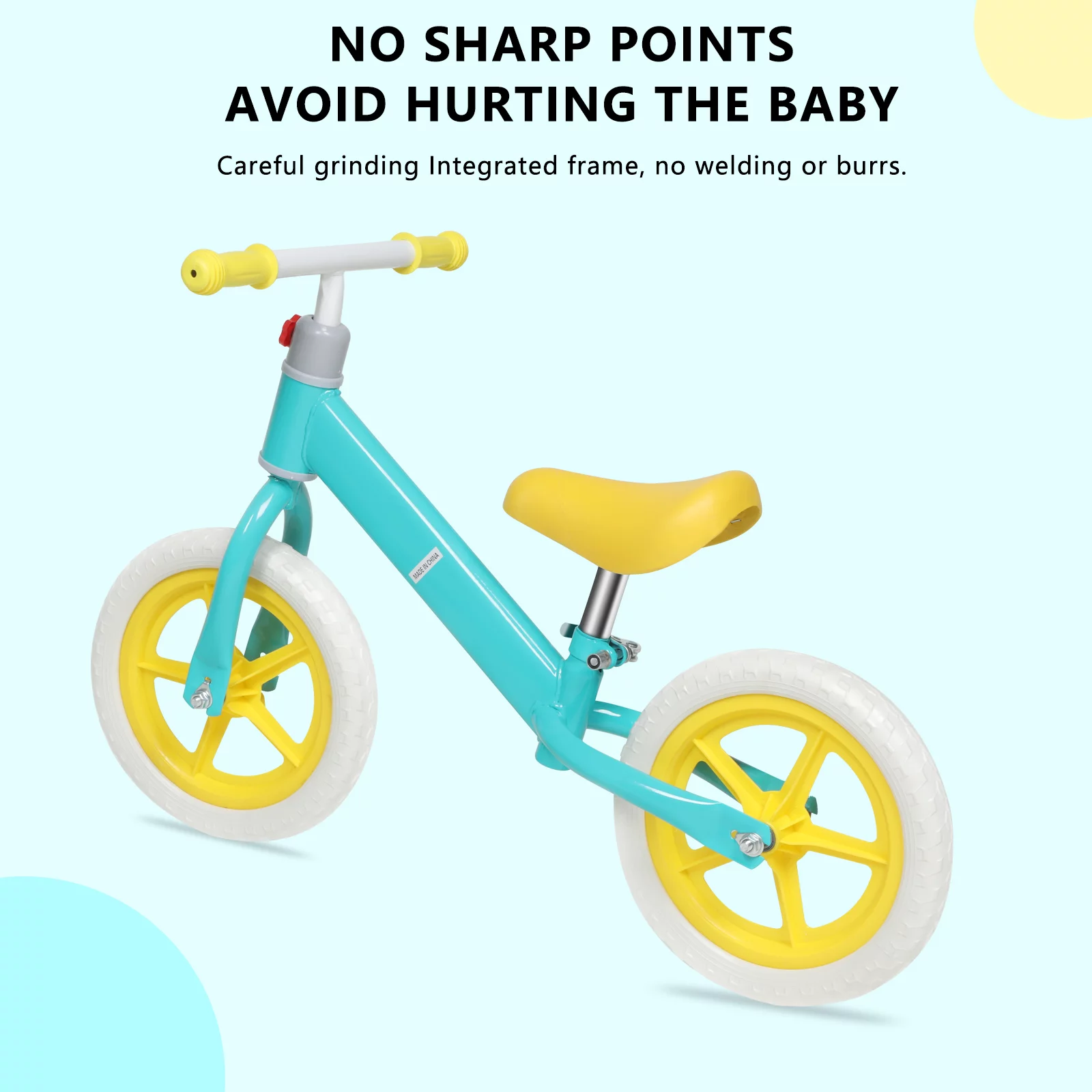 CLEARANCE! 11inch Kids Balance Bike Adjustable Height Carbon Steel & PE Tires for 2-6 Years