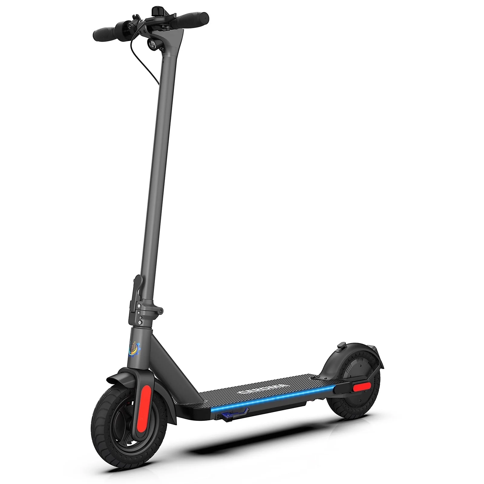 Caroma Electric Scooter Adults, 350W Motor E-Scooter, 9 In Tires, 20 mph and 20 Miles Commuting Kick Scooter, Max Load 265 Lbs, Silver