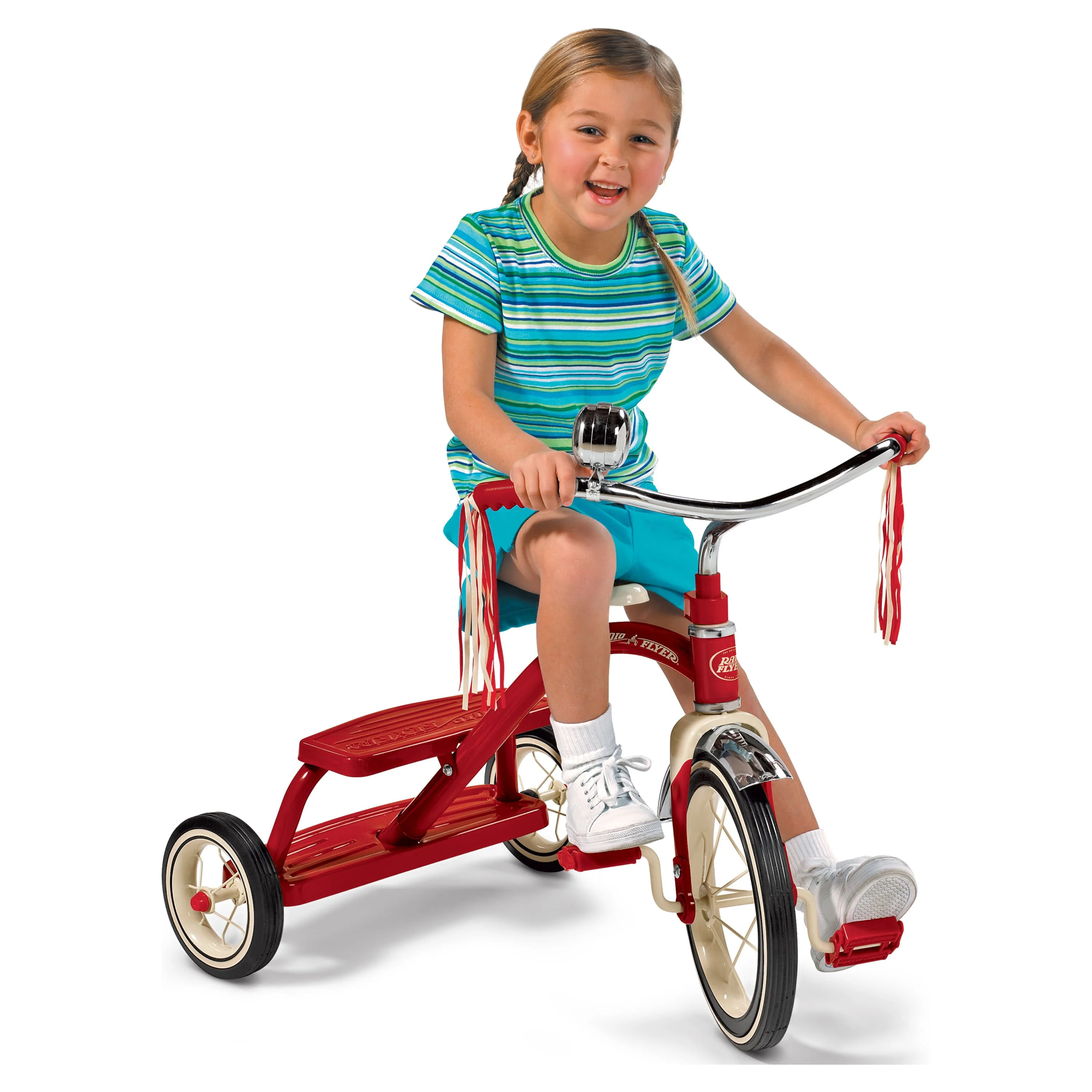 Radio Flyer, Classic Red Dual Deck Tricycle, 12″ Front Wheel, Red