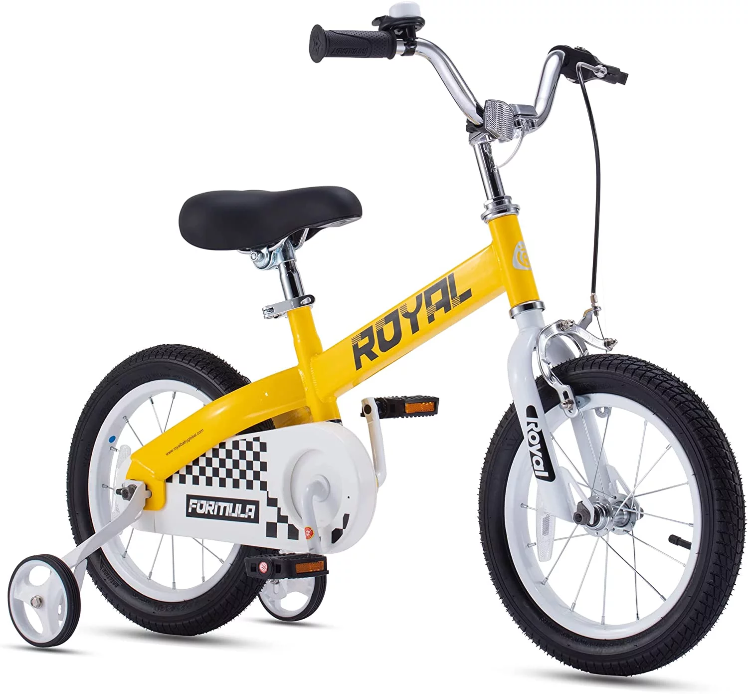 RoyalBaby Formula 16” Kids Bike with Kickstand and Training Wheels, Blue