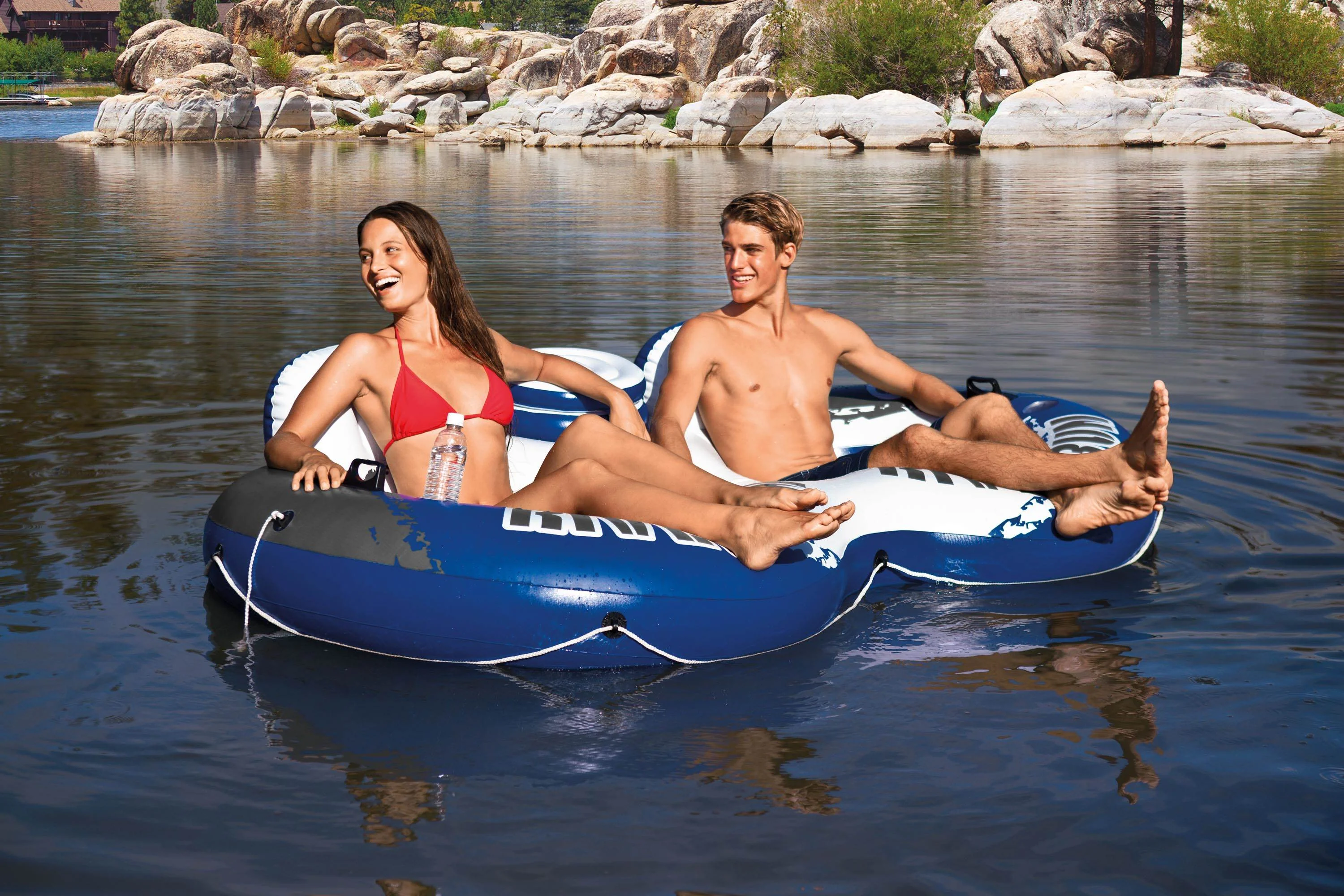 Intex River Run II 2-Person Water Tube Float w/ Cooler and Connectors | 58837EP