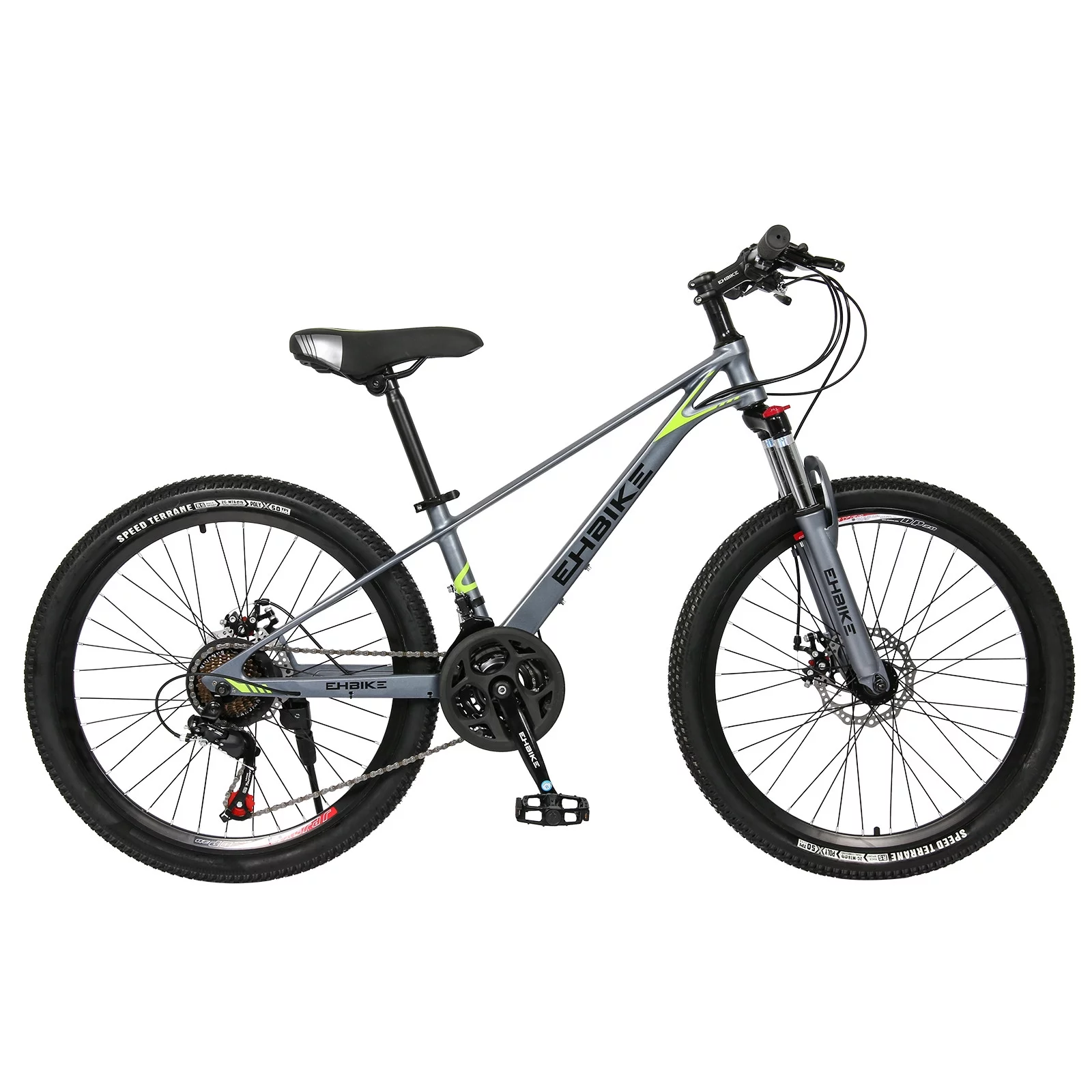 Sunvit 24 inch Adult Mountain Bikes-21 Speed Black Bicycles for Boy and Girl,Magnesium Alloy Frame