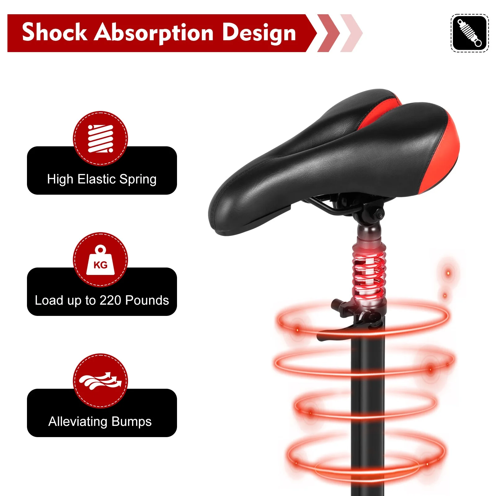 Anqidi Leather + Aluminum Alloy Red+Black Electric Scooter Seat Saddle for Xiaomi M365 Xiaomi Pro 2 Ninebot ES1 Ninebot ES2