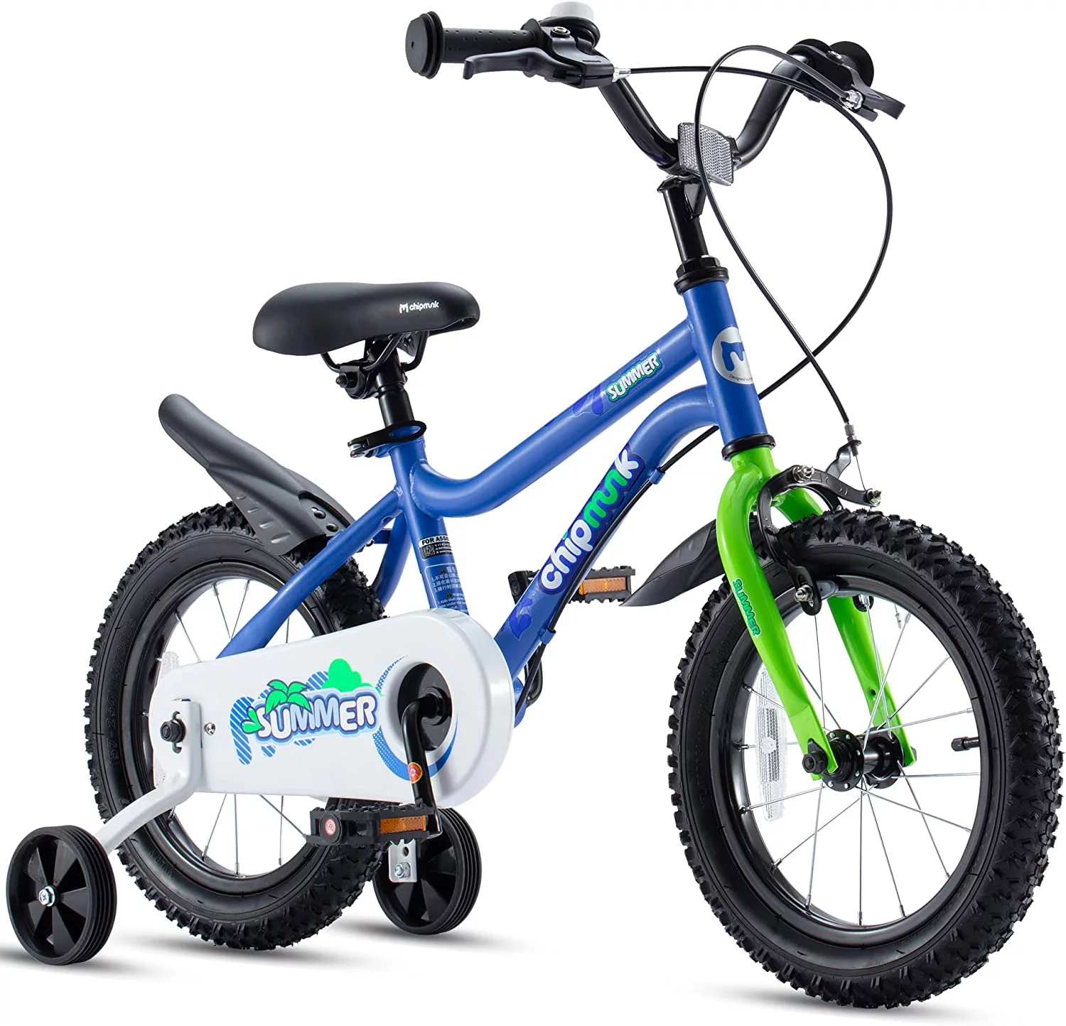 RoyalBaby Chipmunk 14 inch MK Sports Kids Bike Summer Blue With Training Wheels