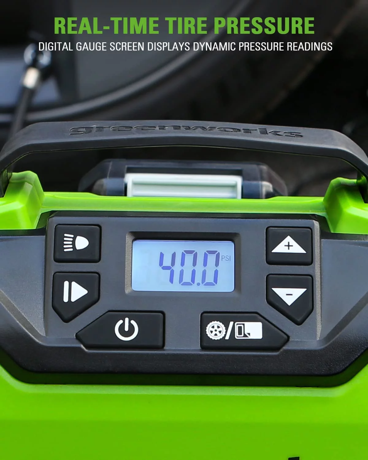 Greenworks 24V (12V/24V) Inflator Pump with 2Ah USB Battery & Charger