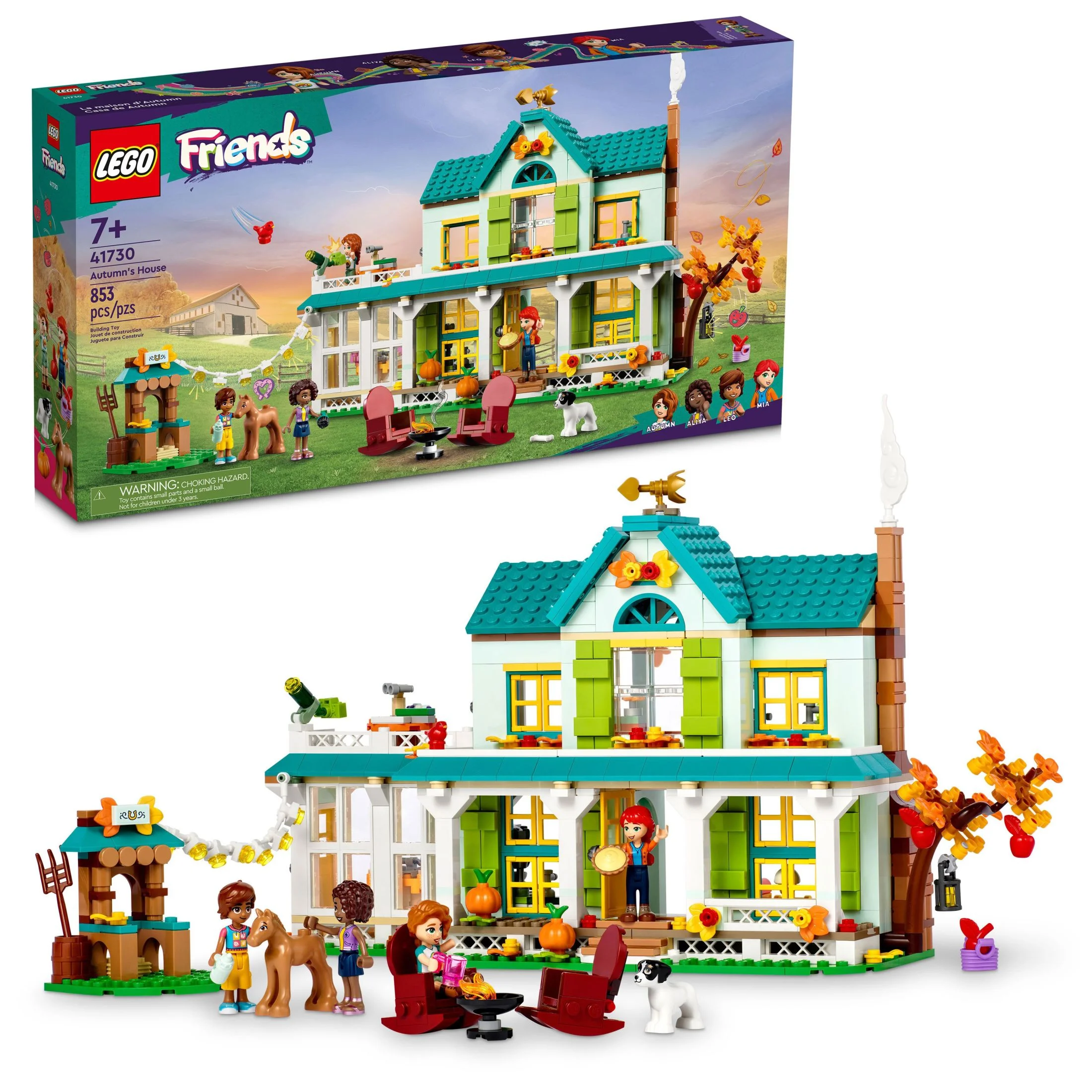 LEGO Friends Autumn’s House 41730, Dolls House Playset with Accessories, Toy Horse & Mia Mini-Doll, Toys for Girls and Boys 7 Plus Years Old, Birthday Gift Idea