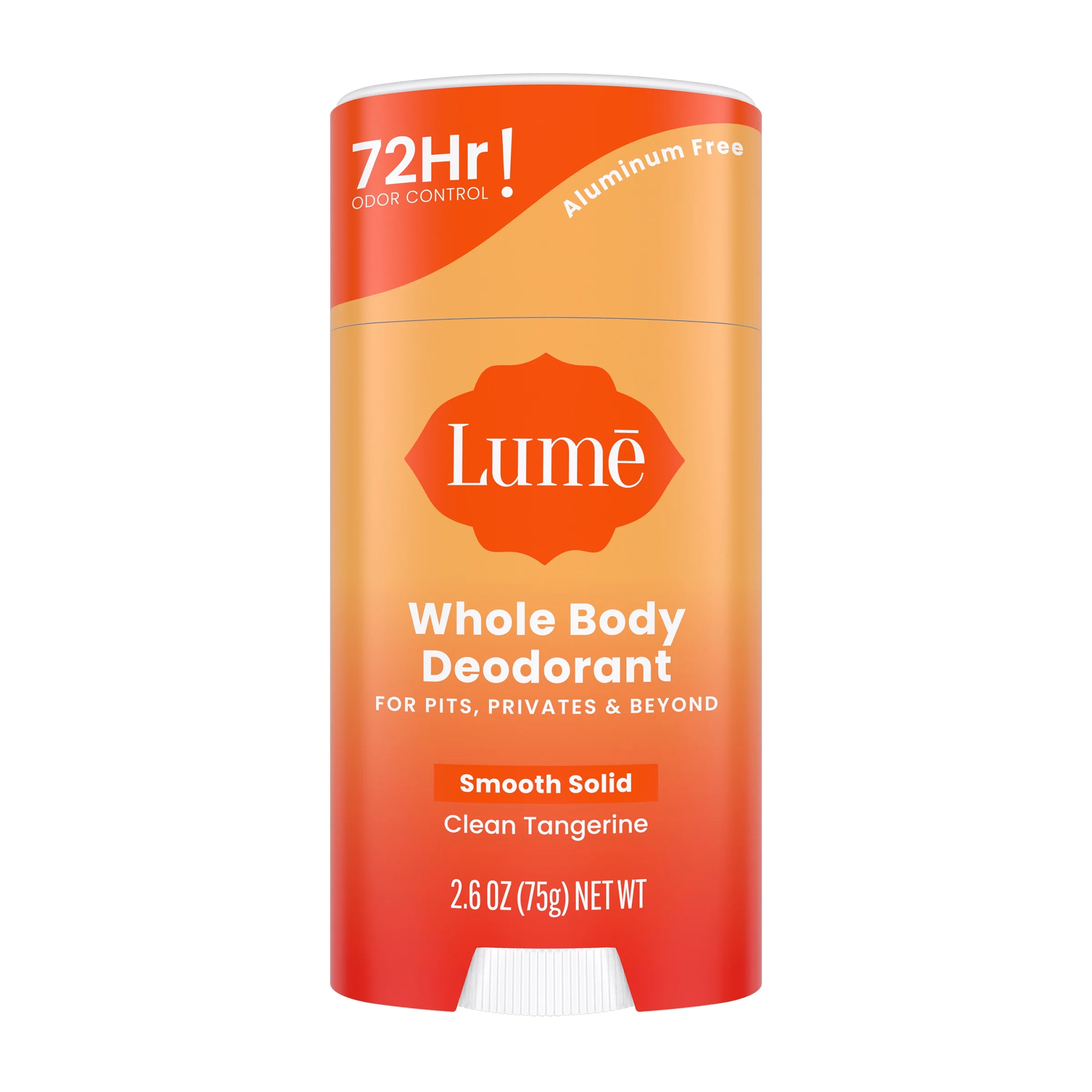 Lume Whole Body Deodorant – Smooth Solid Stick – Clean Tangerine – 2.6oz