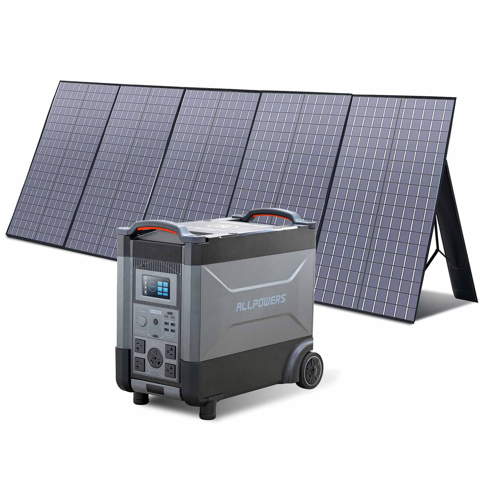 ALLPOWERS R4000 Portable Power Station, 3600Wh LiFePO4 Battery, 3600 Watt, 30A RV Port, Voice Control, with Handle & Wheels, Portable Solar Generator for Outdoor Camping, Home Backup, RV, Power Outage