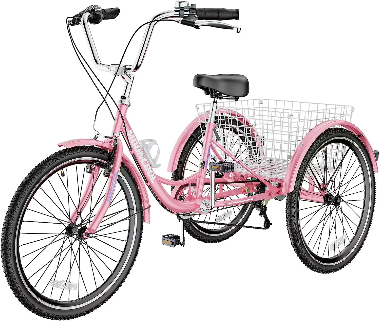 ABORON Adult Tricycles 7 Speed, Adult Trikes 24 inch 3 Wheel Bikes, Three-Wheeled Bicycles Cruise Trike with Shopping Basket for Seniors, Women, Men