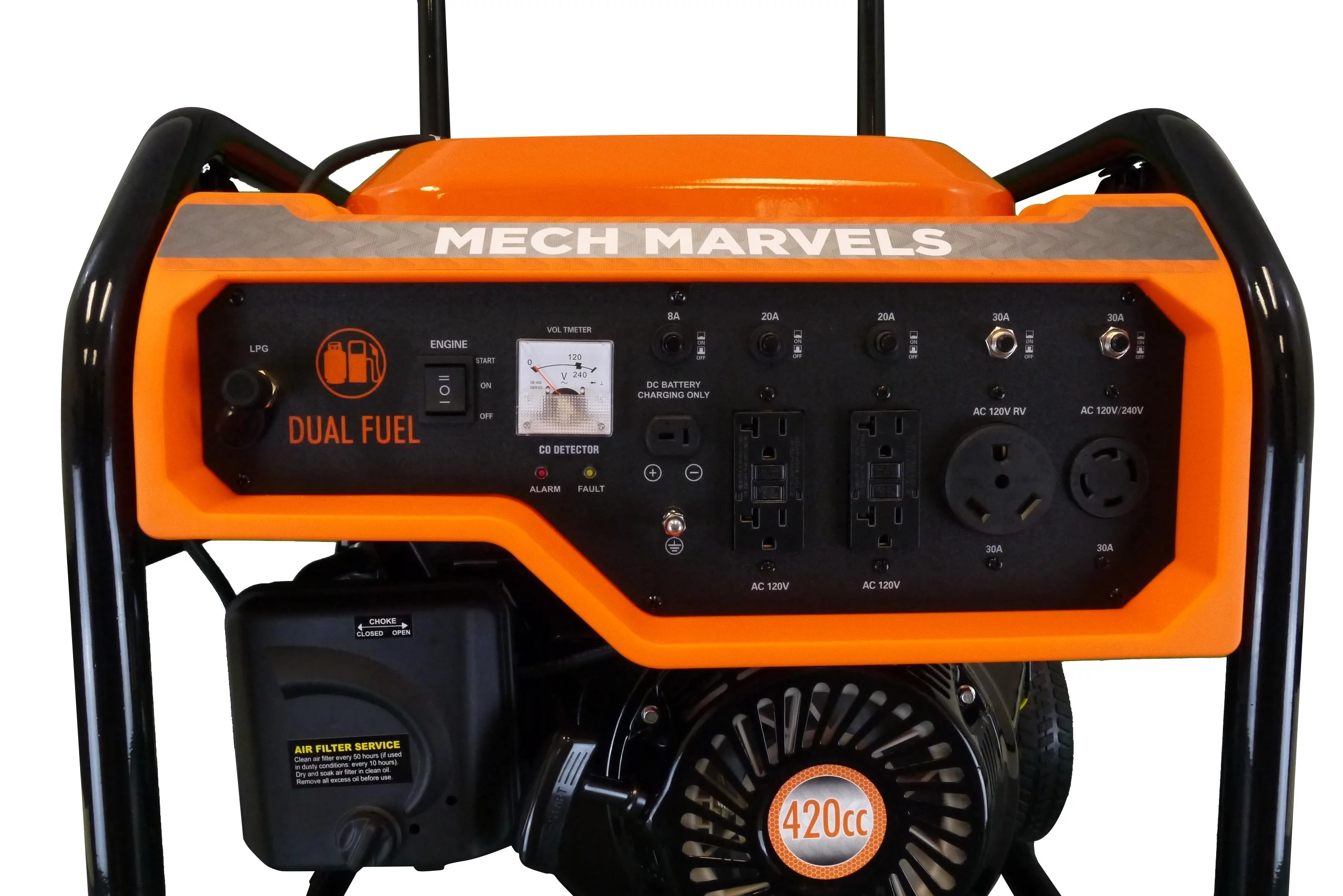 Mech Marvels 9000 Watt Dual Fuel Portable Power Generator, Electric Start, CO Detect, MM9350DFEC