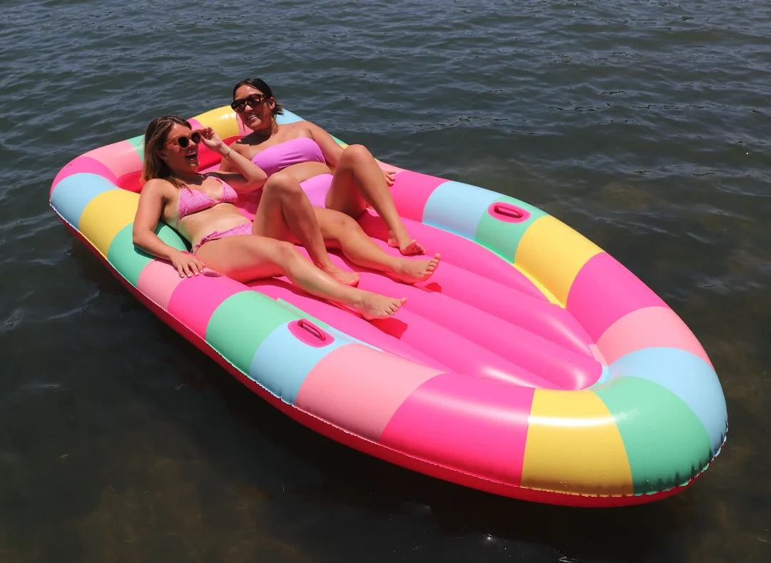 Packed Party 10.7ft 2-Person Multi-Color Inflatable Float for Females Age Group 14 Years +