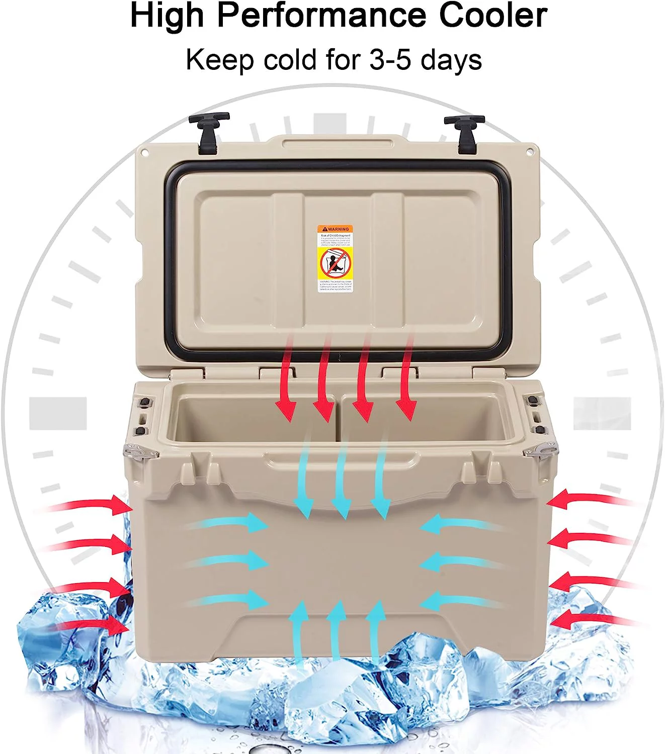 KARMAS PRODUCT 35 Quart High Performance Ice Cooler for Fishing, Camping and Outdoor Activities