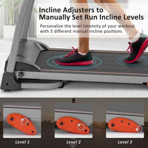 Foldable Treadmill with 3 Tilt Options, Workout Equipement with LED Display, 240lbs Weight Capacity